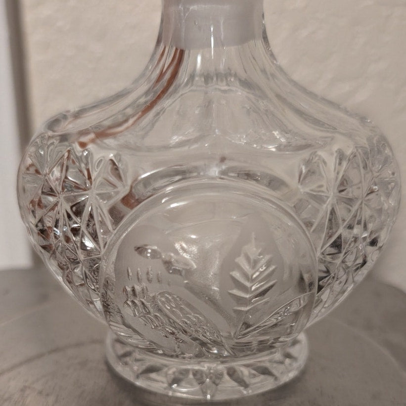 Vintage Hofbauer Byrdes Collection Crystal Bird Perfume Bottle W/ Dauber Topper