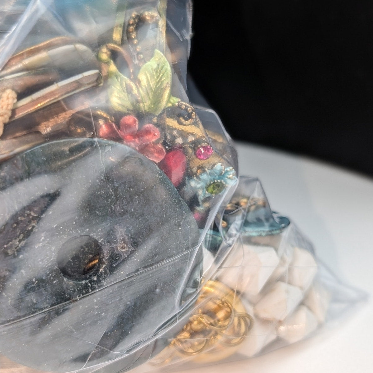 Jewelry Lot Goody Repurpose Bag Over 4 Pounds Beads