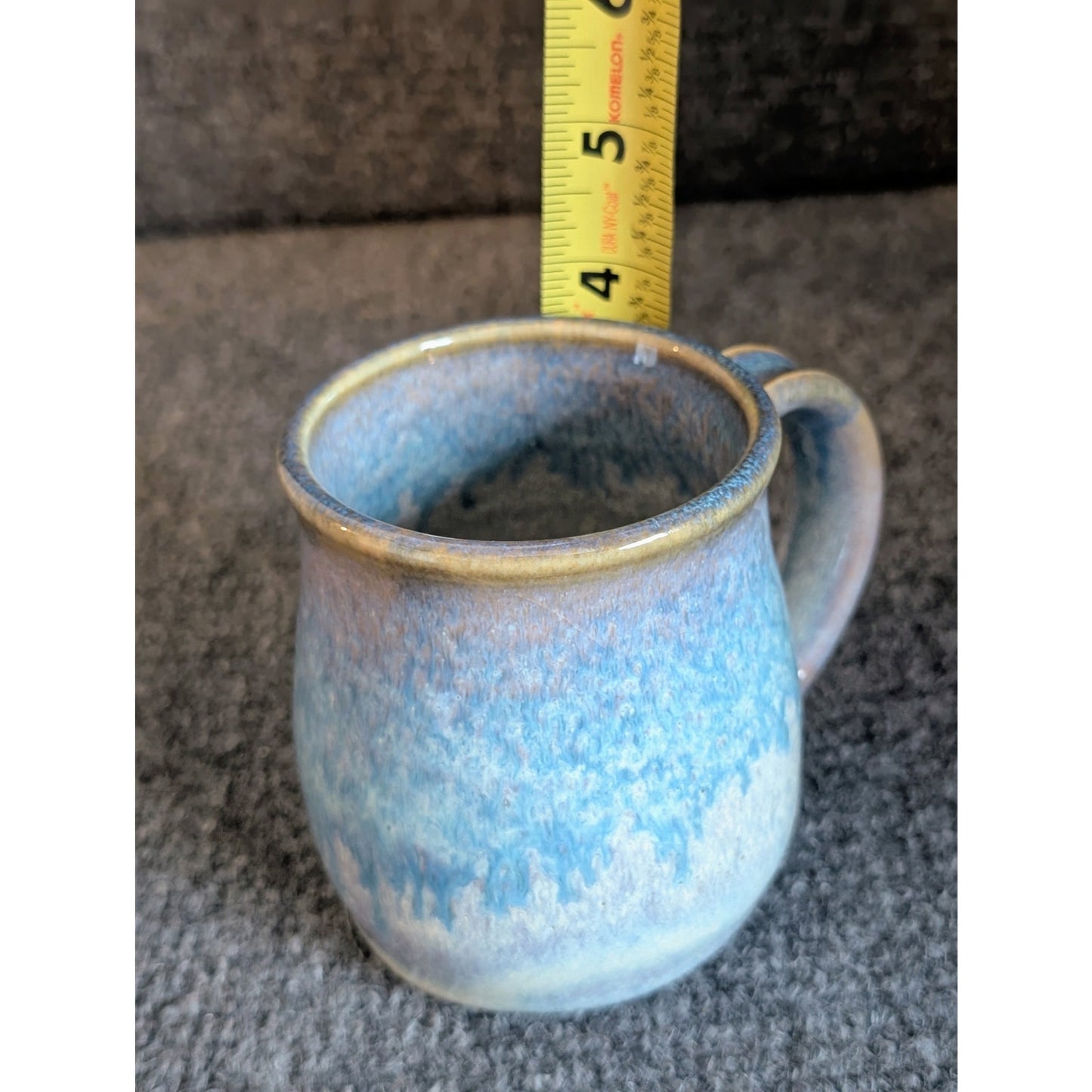 Signed Light Blue Hand Thrown Pottery Coffee Mug