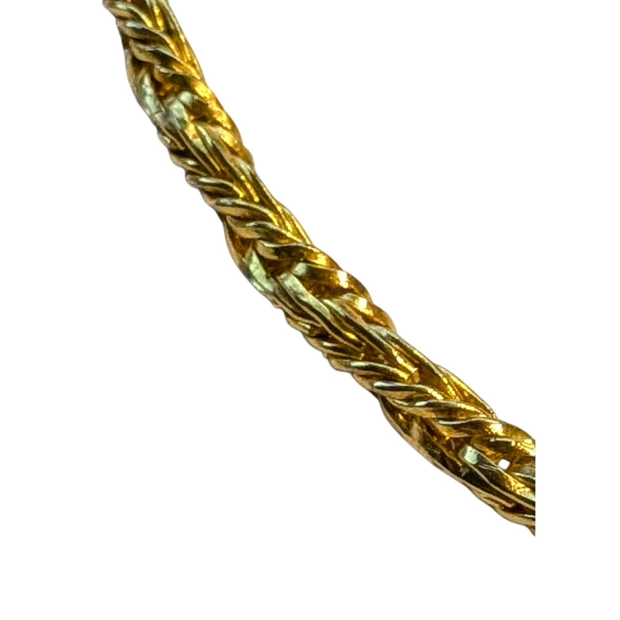 Vintage 1960s 52" Woven Gold Tone Rope Chain Necklace