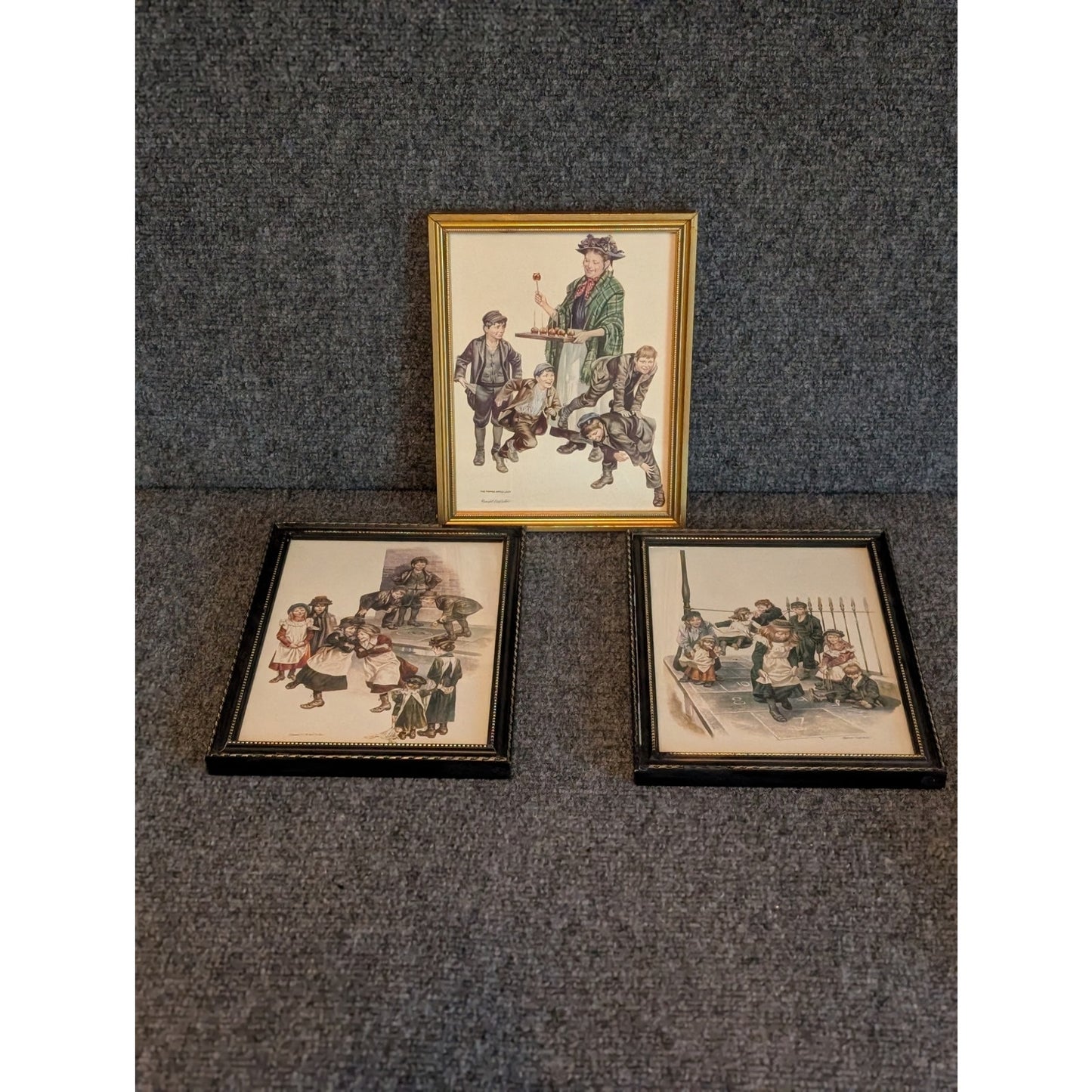 Vtg 1930s Ronald Embleton Nostalgic British Childhood Scenes Framed Wall Art