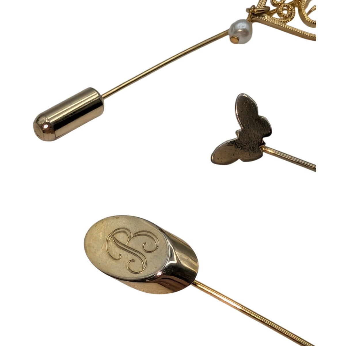 Vintage Four Gold Tone Stick Pins