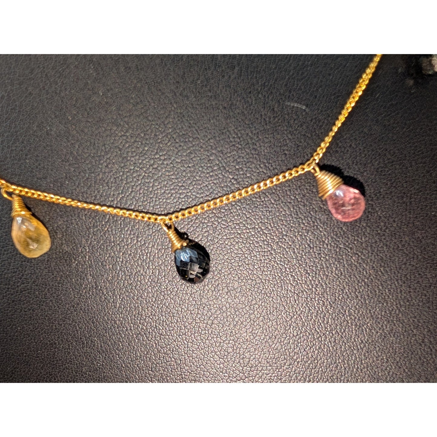925 Sterling Vermeil Made in Bali Semi-Precious Gemstone Briolette Necklace
