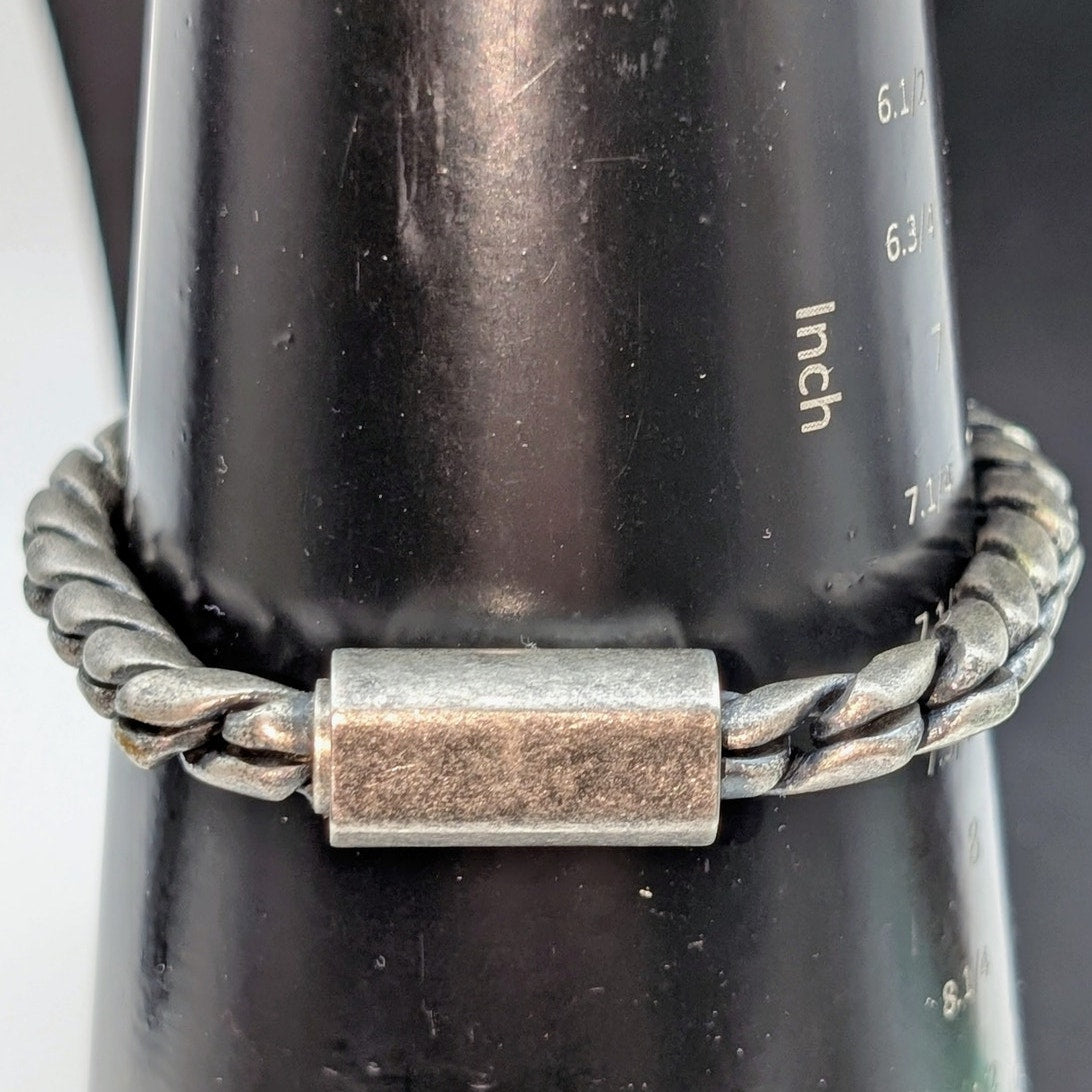 Thick Chunky Stainless Steel Satin Finish Nautical Link Magnetic Clasp Bracelet