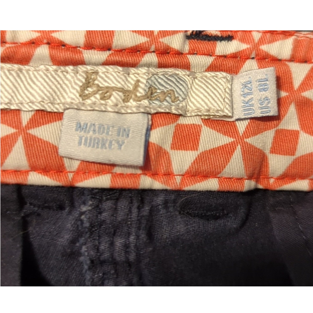 Boden Straight Leg Navy Pocket 9" Rise 28" Chino Women's Size 8L