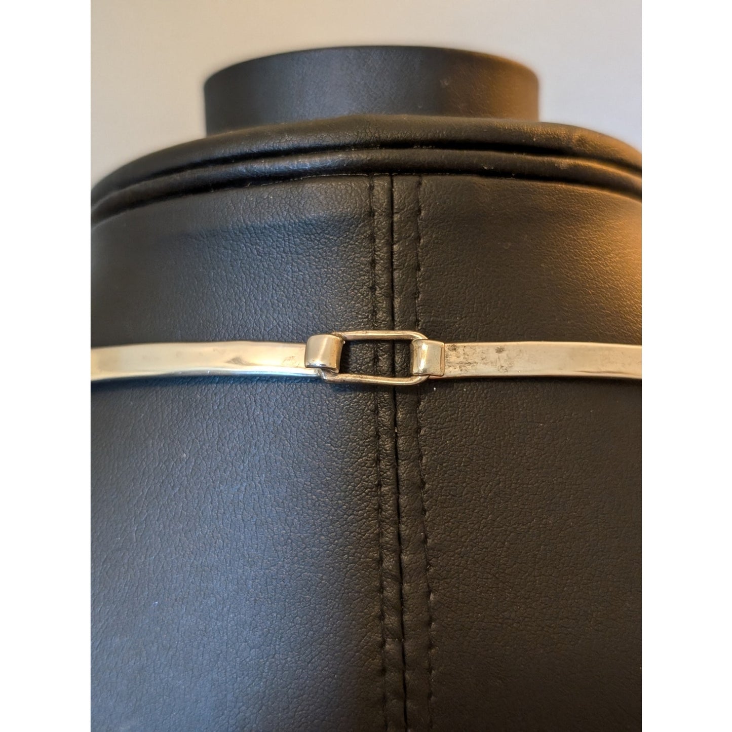 Vintage 925 Mexico Engraveable Slide Pendant on 925 Sterling  Torque Necklace