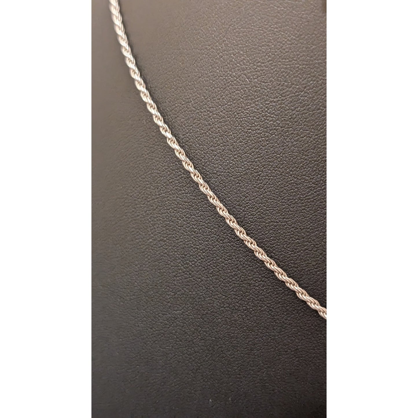VTG RQC Sterling Tennis Racket Faux Pearl Charm 925 Sterling Rope Chain Necklace