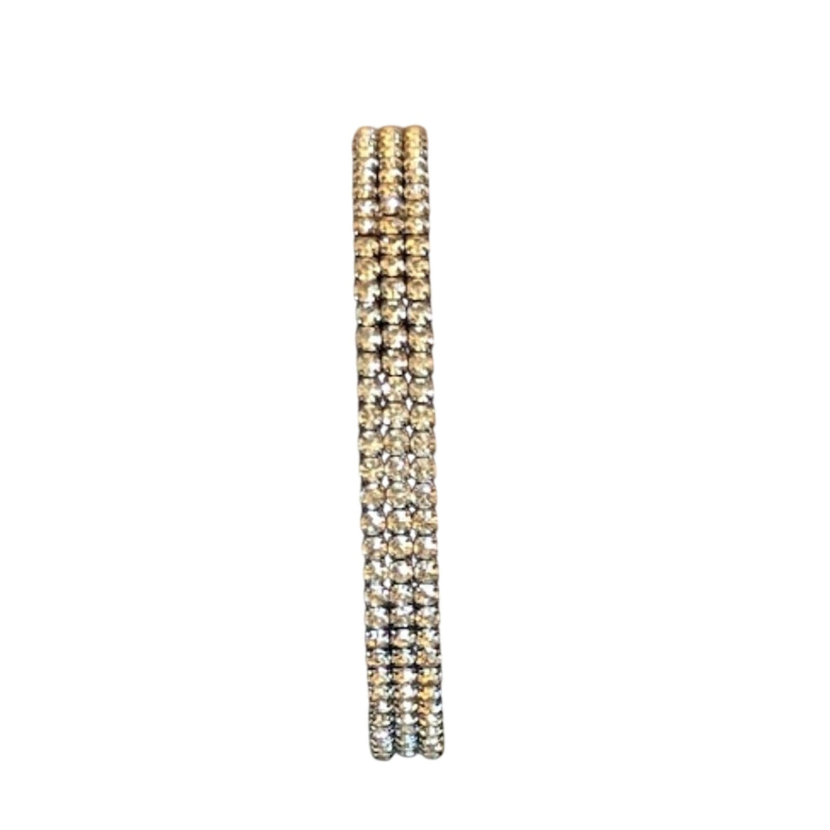 Vintage Three Row Rhinestone Wire Bangle