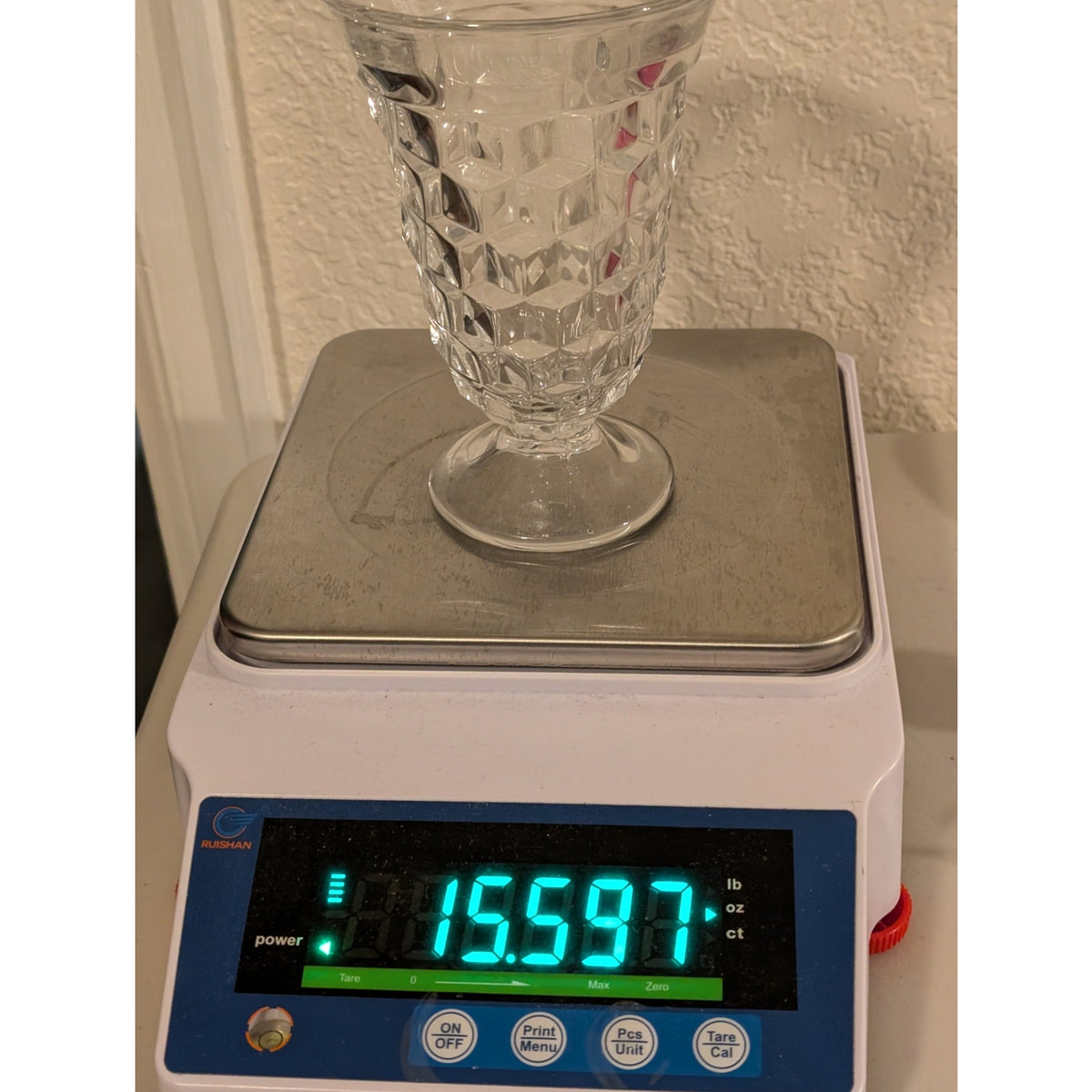Vintage 1970s Fostoria American Clear Cubist Design Iced Tea Glass