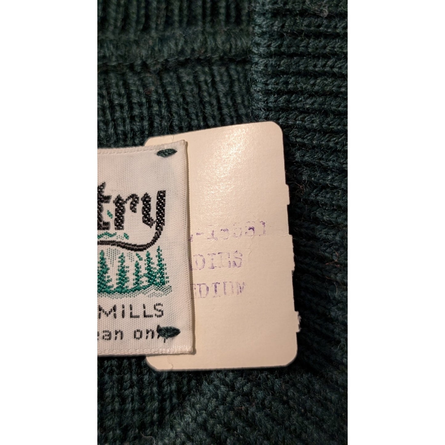 Ski Country Colorado Knitting Mills 100% Virgin Wool Green Striped Ski Sweater