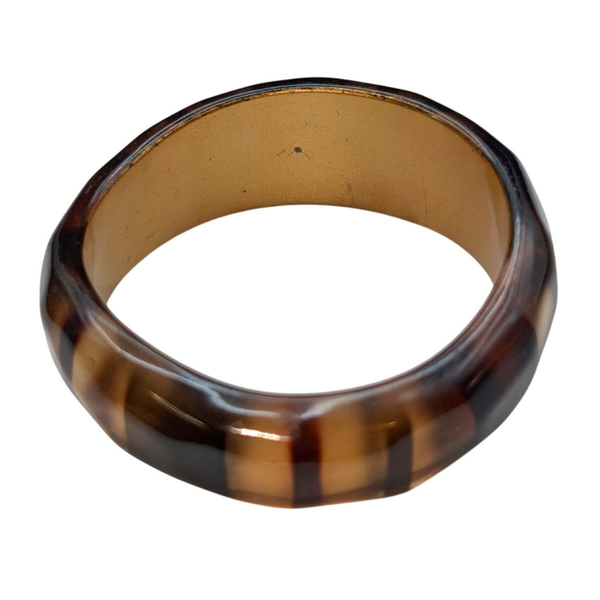 Vintage Tortoise Stripe Lucite Bangle Bracelet