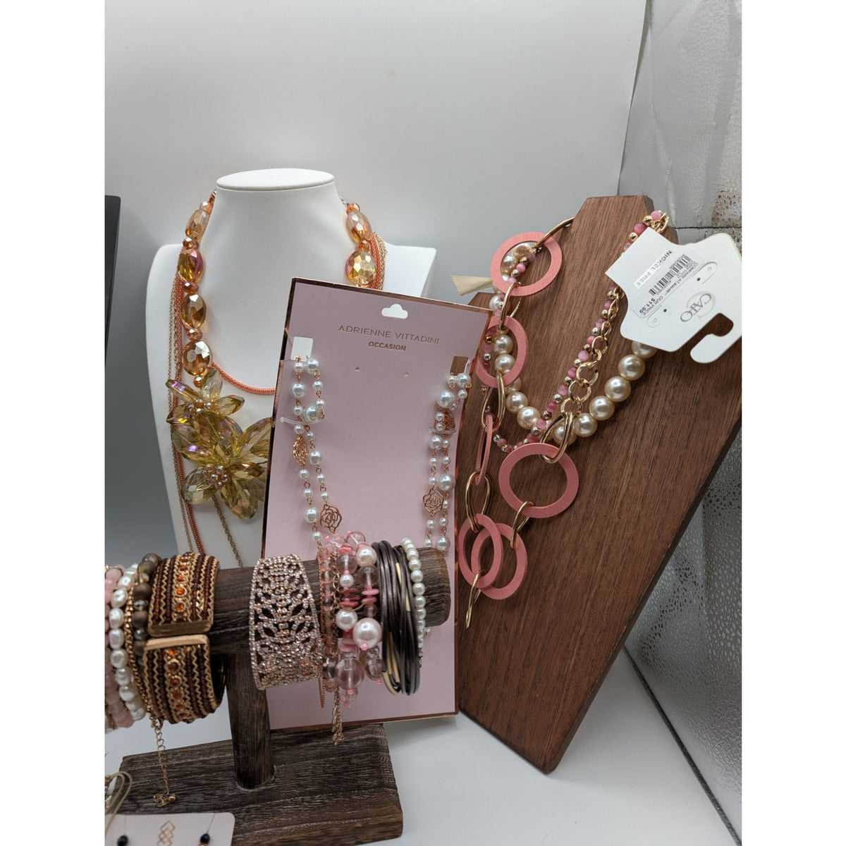 Reseller's Delight Curated Lot of 48 Pink Rose Theme Jewelry Pieces