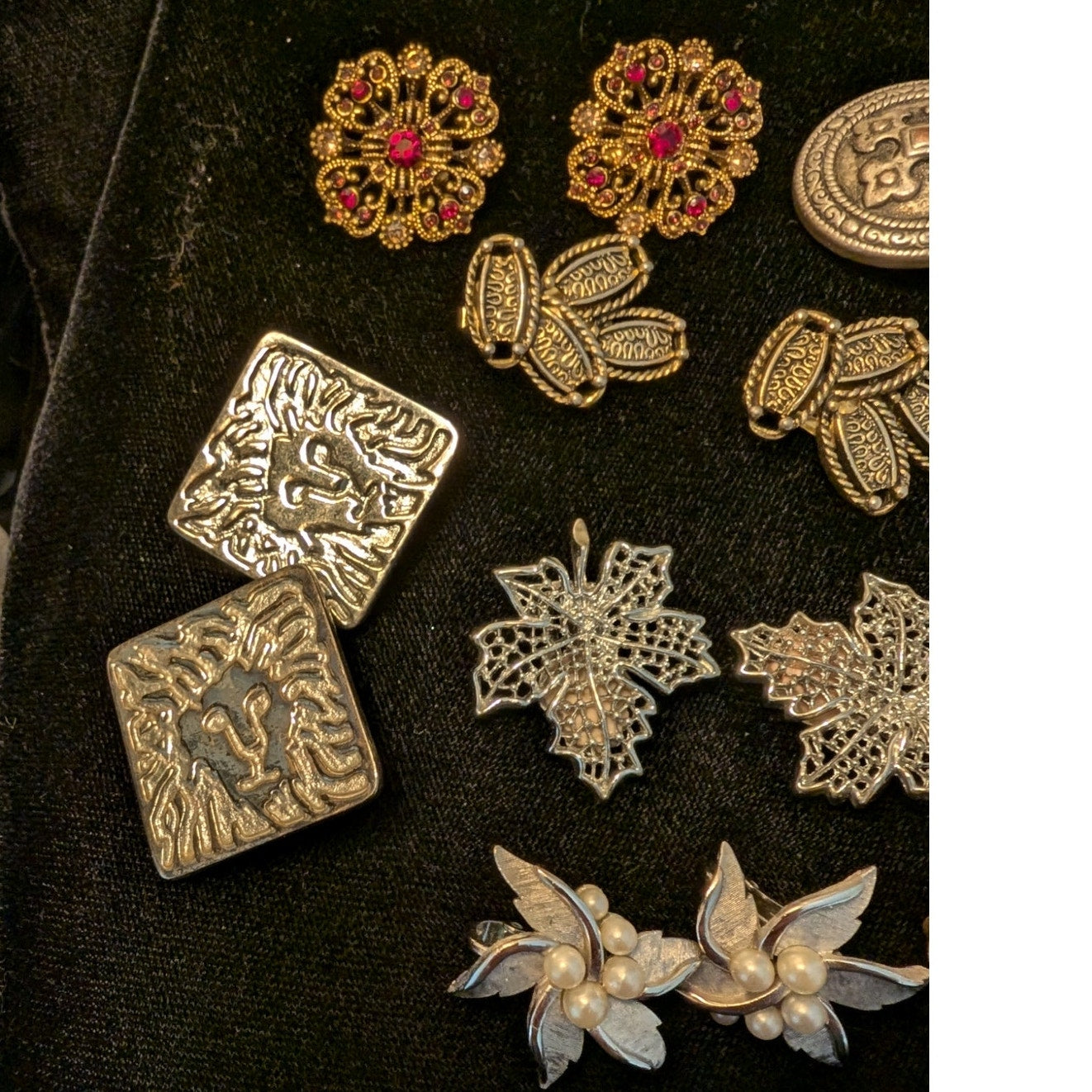 Ten Pair Vintage Clip On Some Signed Anne Klein Avon Sarah Coventry Earrings
