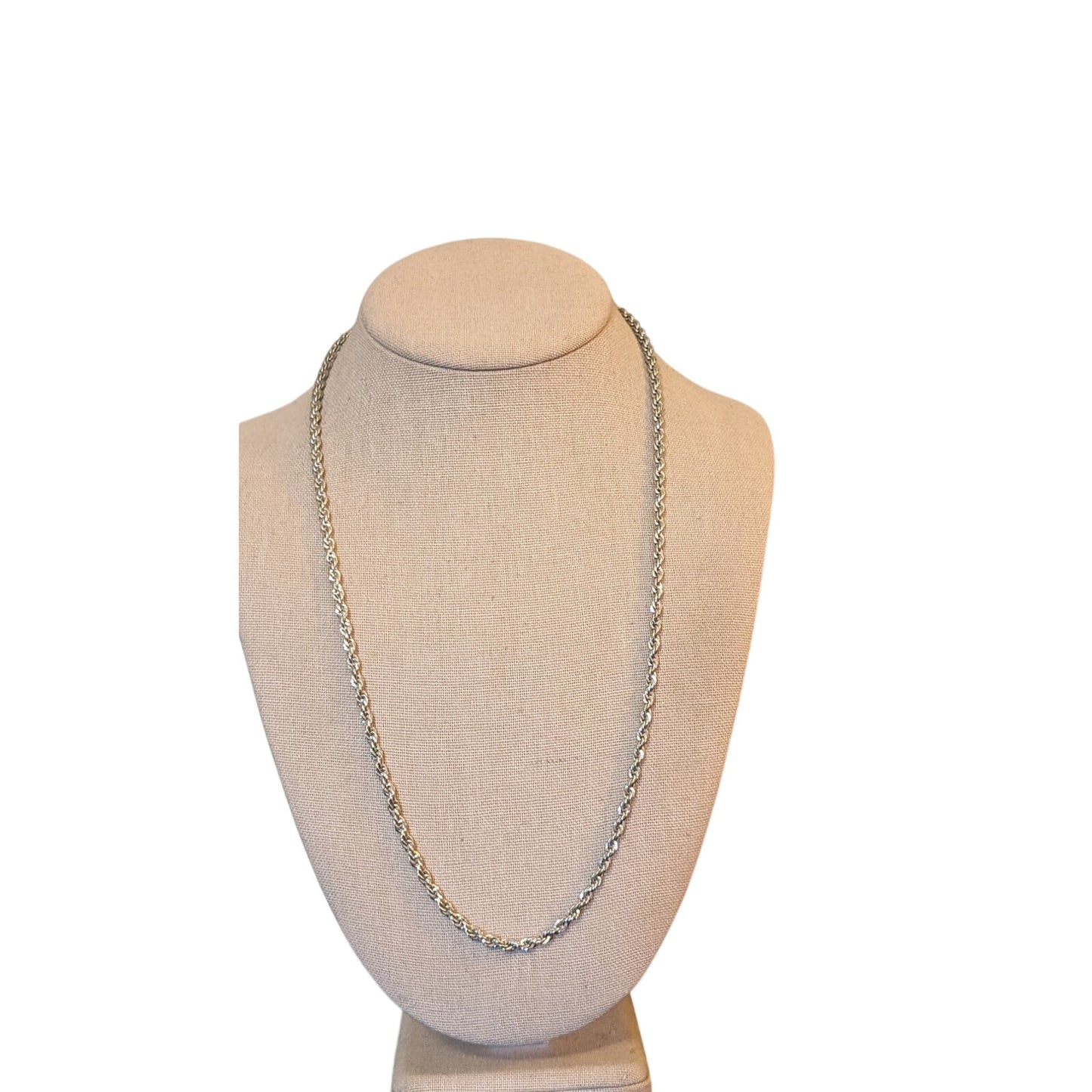 Vintage Marked Sterling 925 Rope Chain 24" Necklace