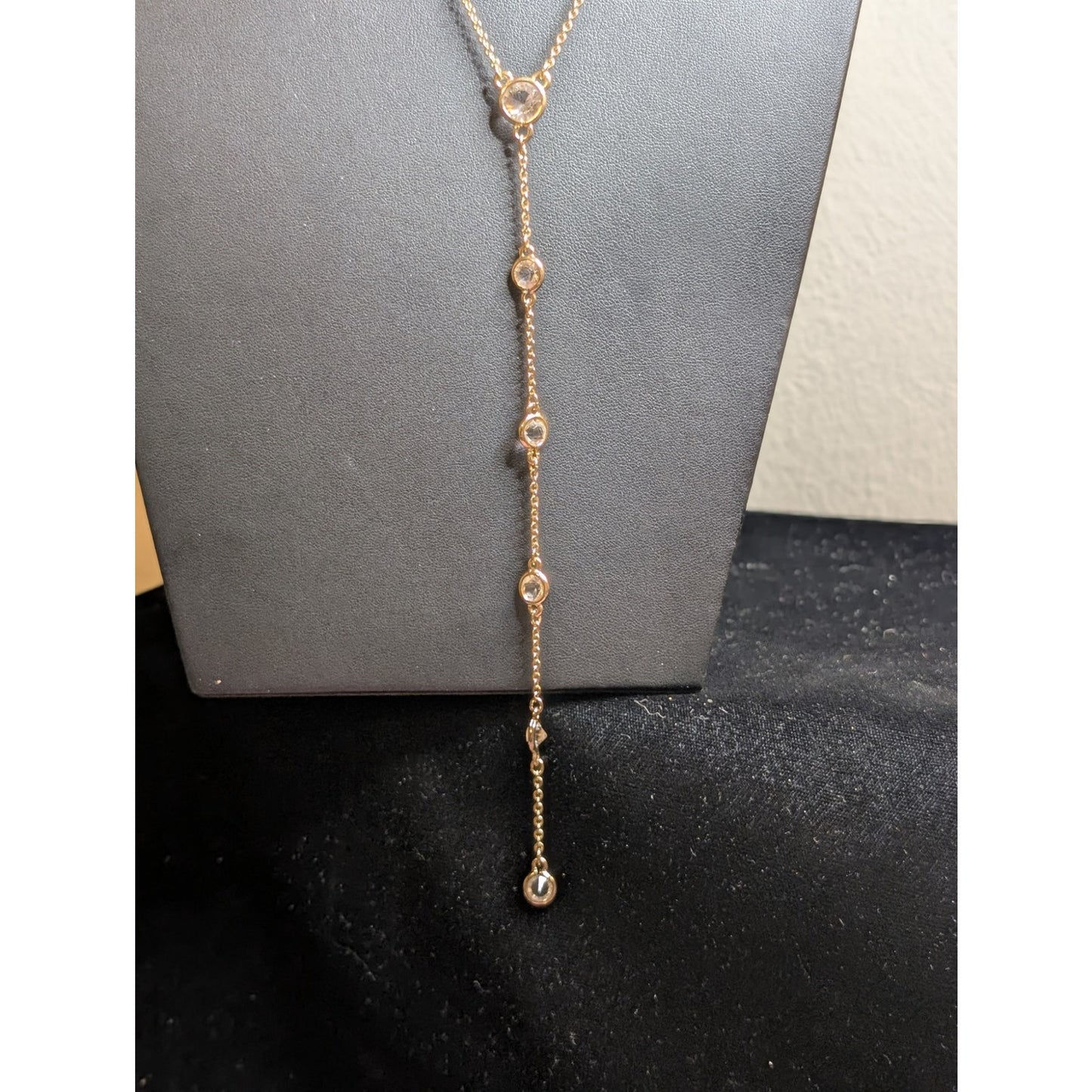 Three Layered Gold Tone Crystal Pearl Heart Necklaces