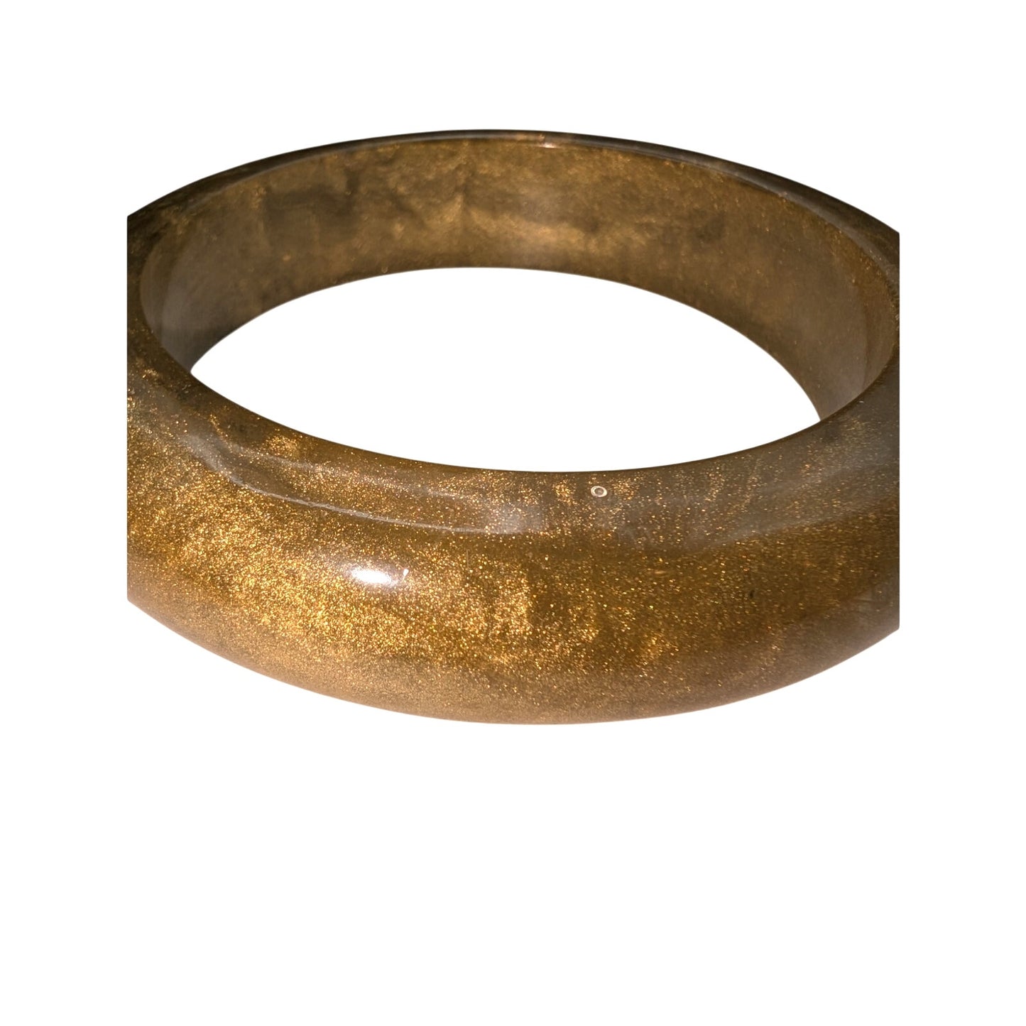 VTG Set of 2 Golden Shimmer Marbled Heavy (Nice Clank) Lucite Bangle Bracelets