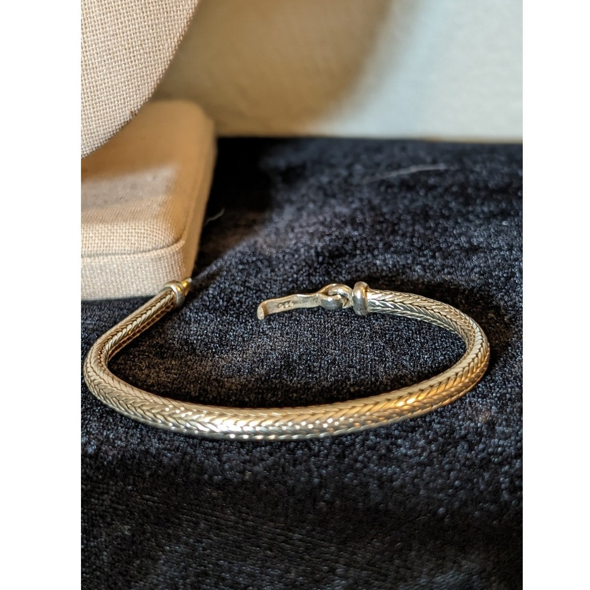 Vintage Woven Solid 925 Silver Snake Chain Necklace & Broken Clasp Bracelet