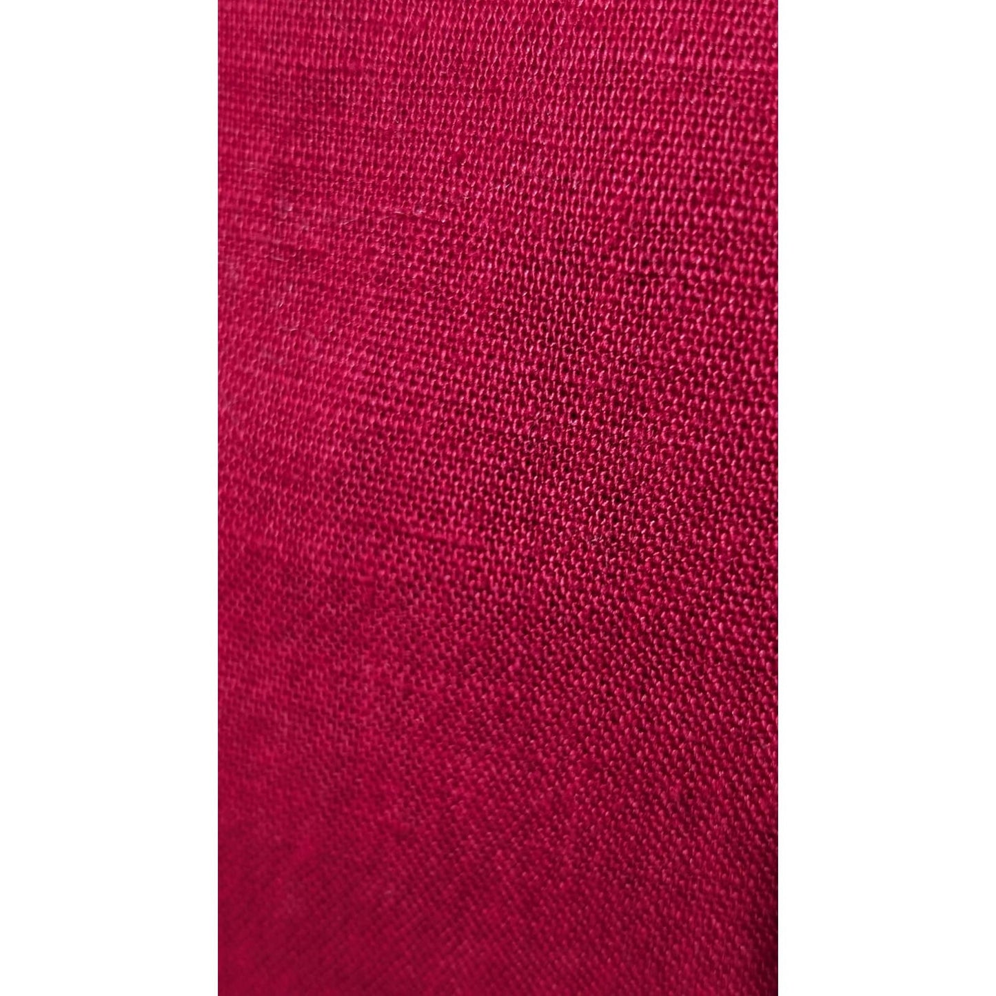 Red Linen Blend Tie Back Button Front V-Neck Short Sleeve A-Line Dress Sz XL