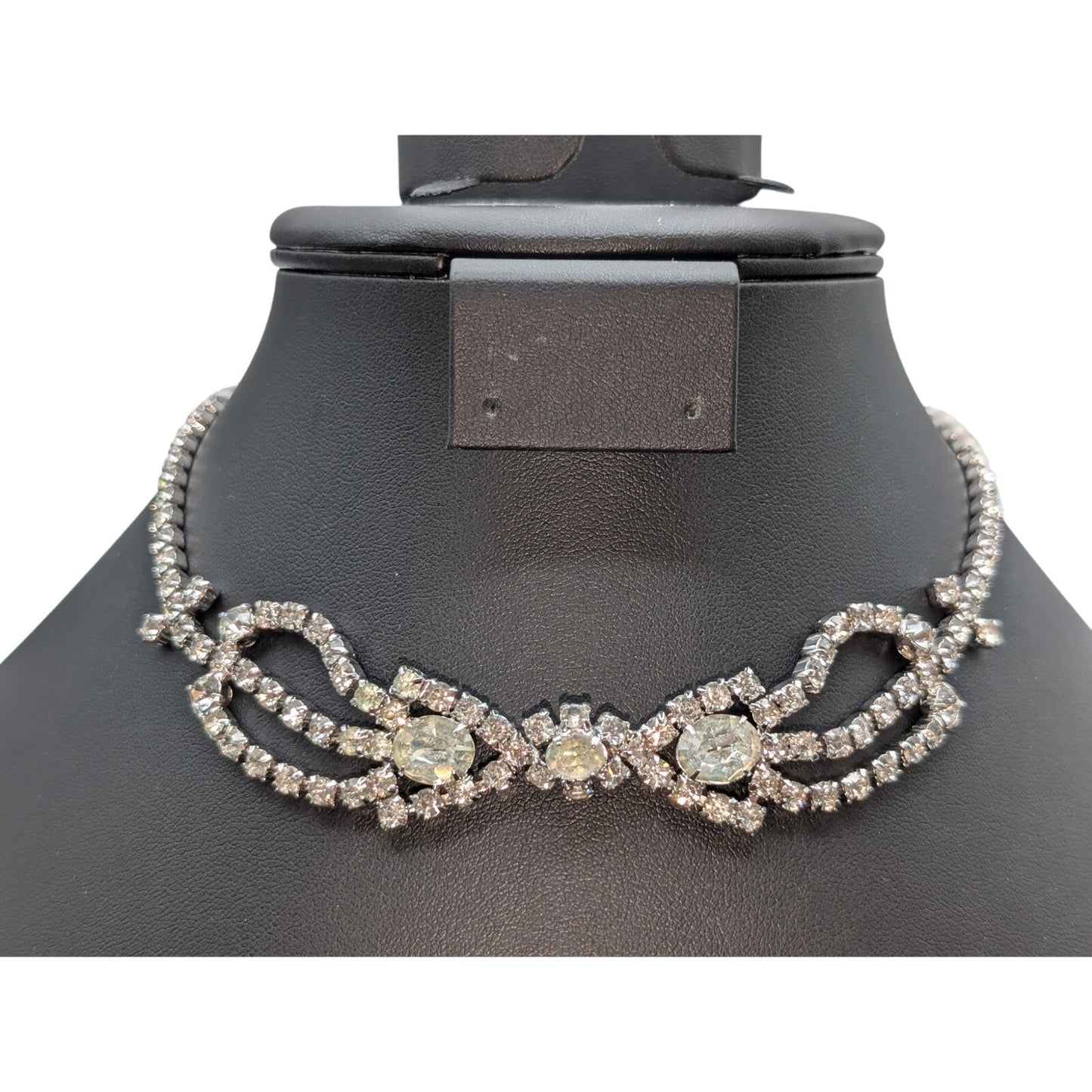 Vintage Rhinestone Hook Clasp 15.25" Necklace