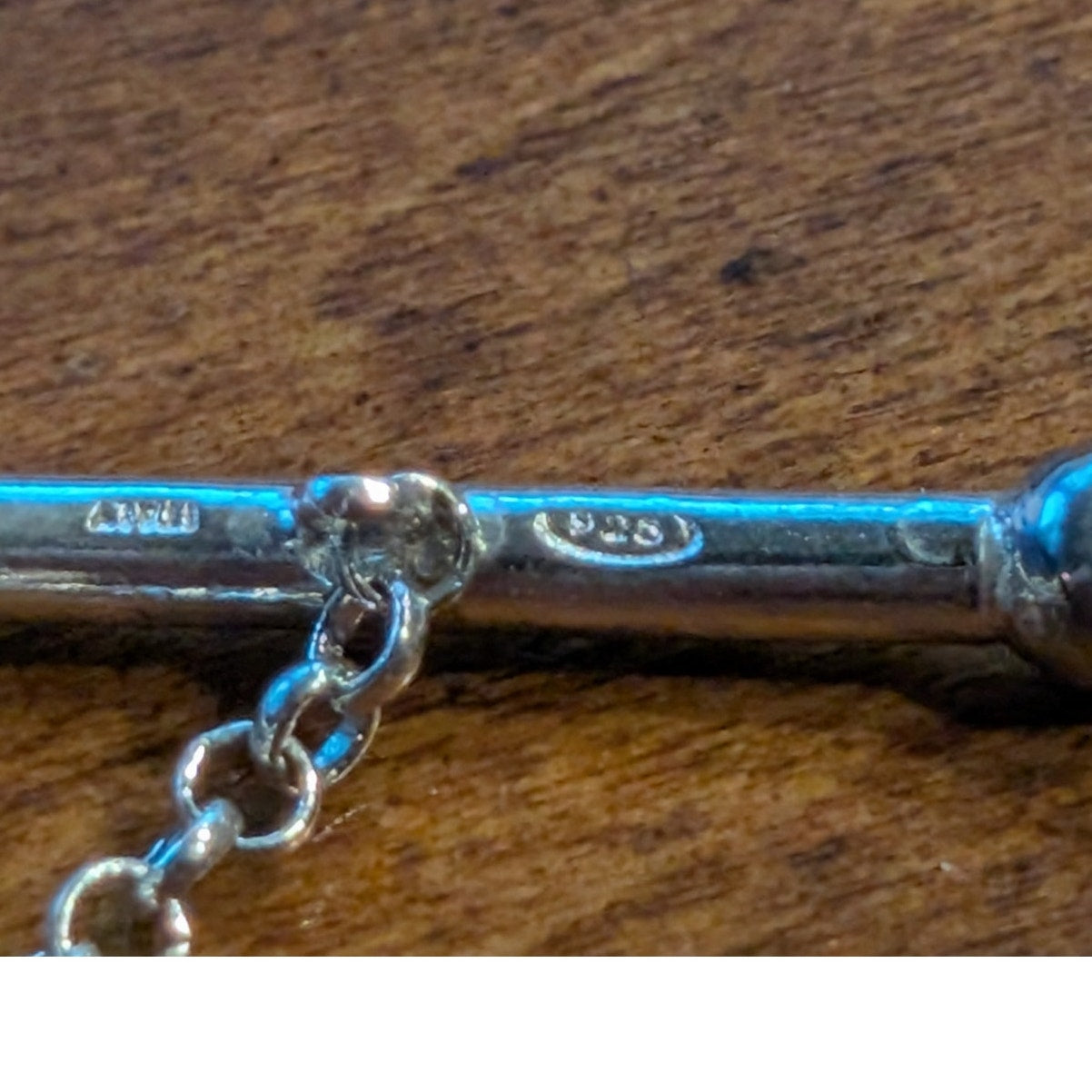 925 Italy Sterling Silver Rolo Link Toggle Clasp Bracelet 18.18g