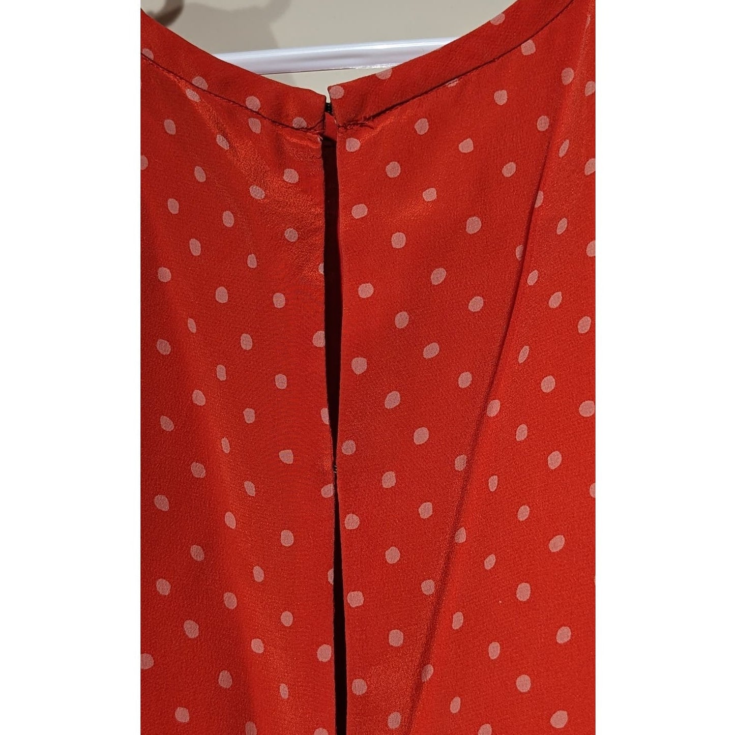 Joie Orange Silk Polka Dot Sleeveless Hook & Eye Open Back Short Dress  Sz S