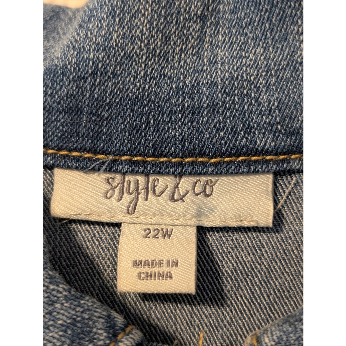 Style & Co. Bandana Print Back Denim Jacket Womens' Size 22W