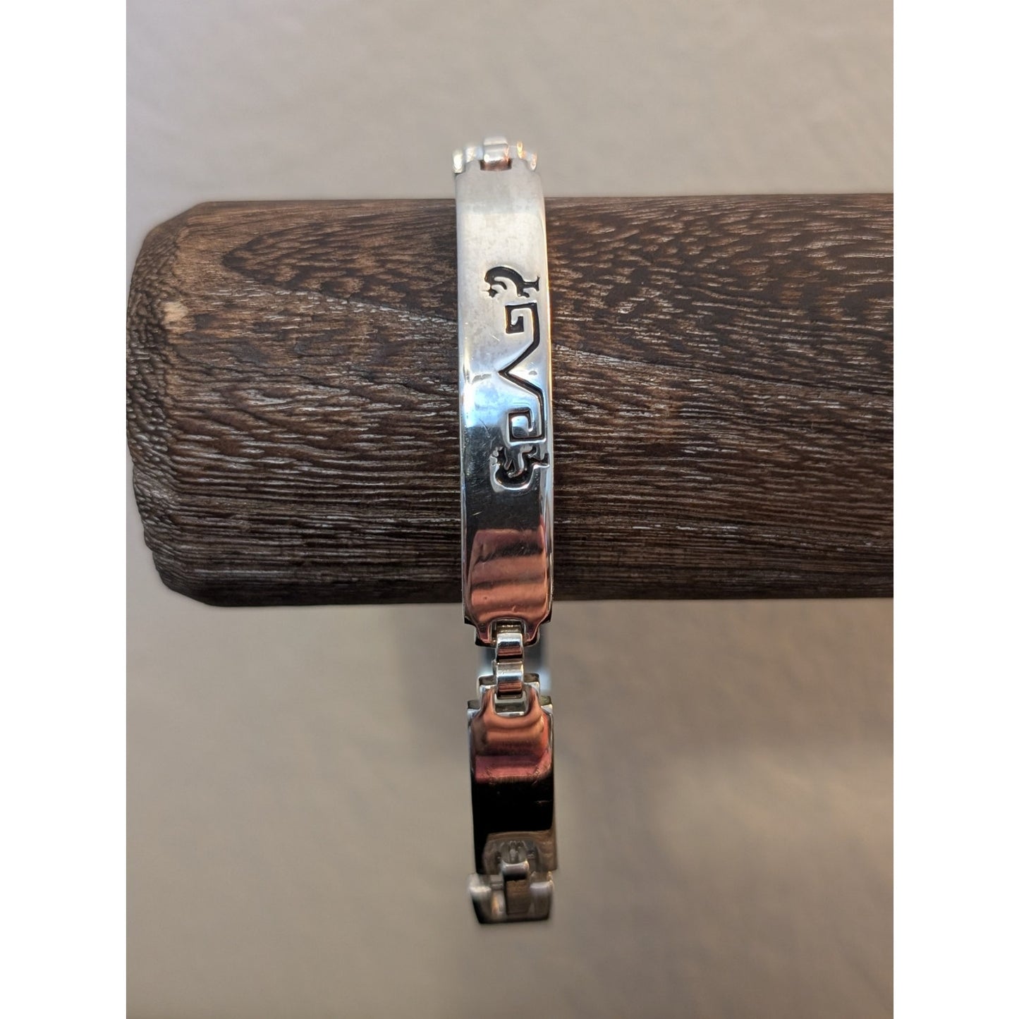 Vintage Marked 925 Mexico Sterling Silver Kokopelli Design Link Bracelet