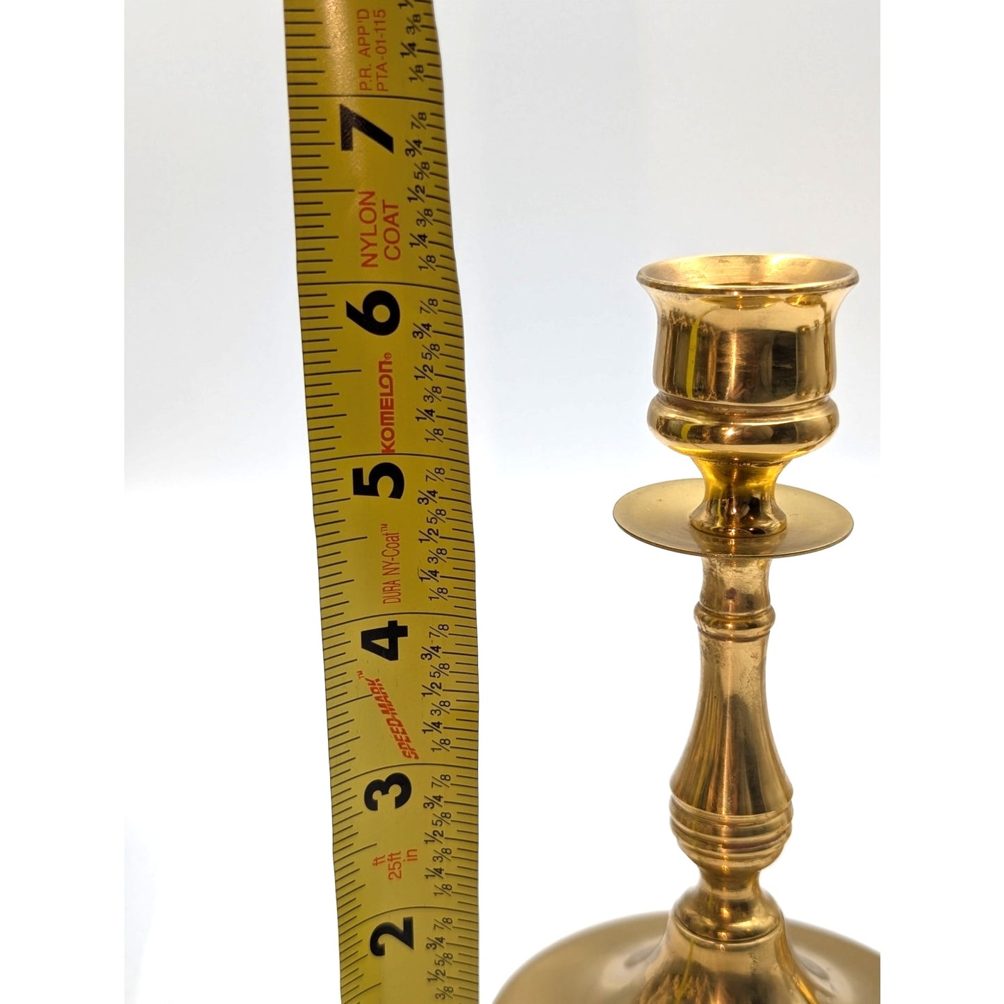 Vintage Made in England Set of Two Solid Brass Candle Holders