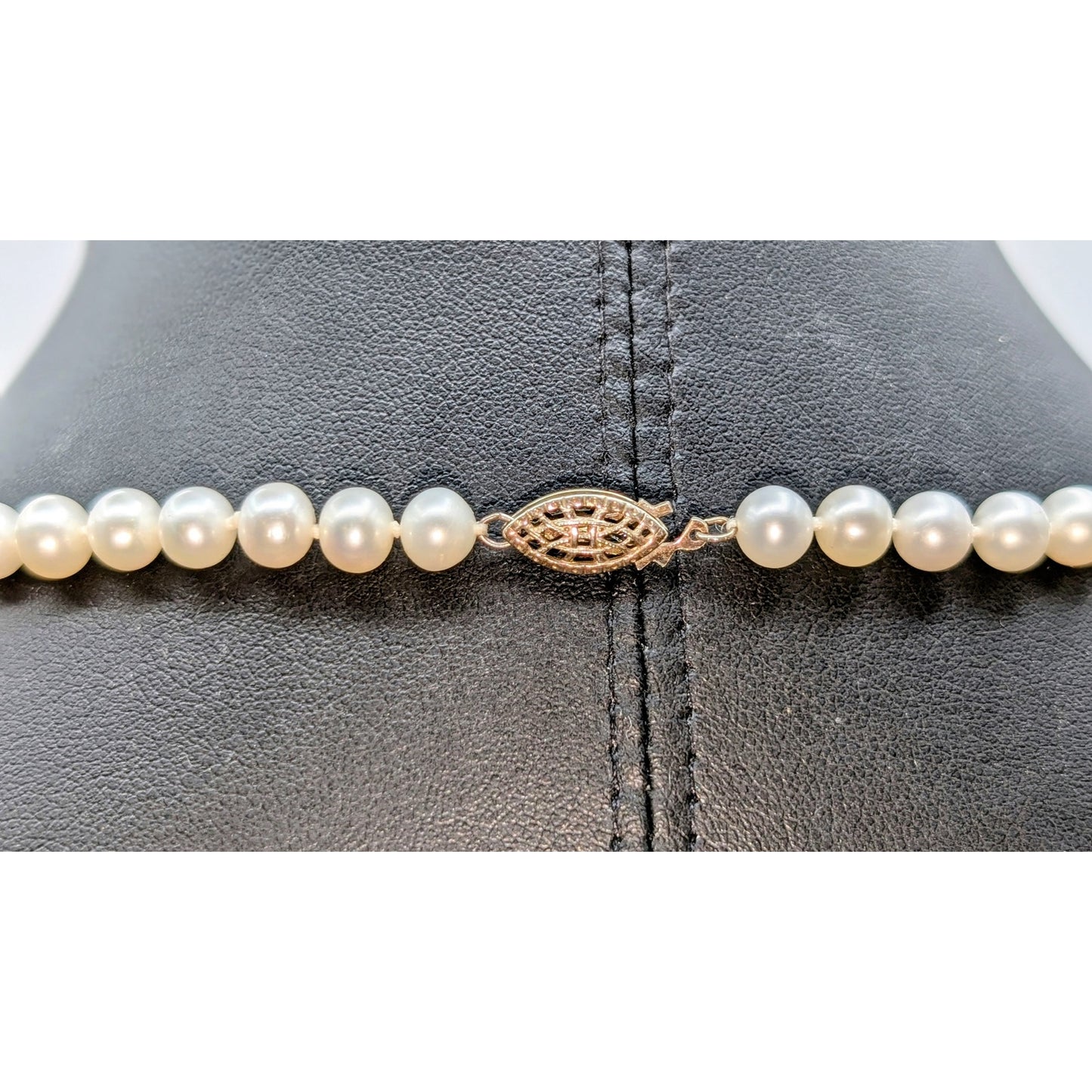 Vtg Marked 925 Sterling Approx. 12mm Genuine Pearl Hand Knotted 36" Necklace