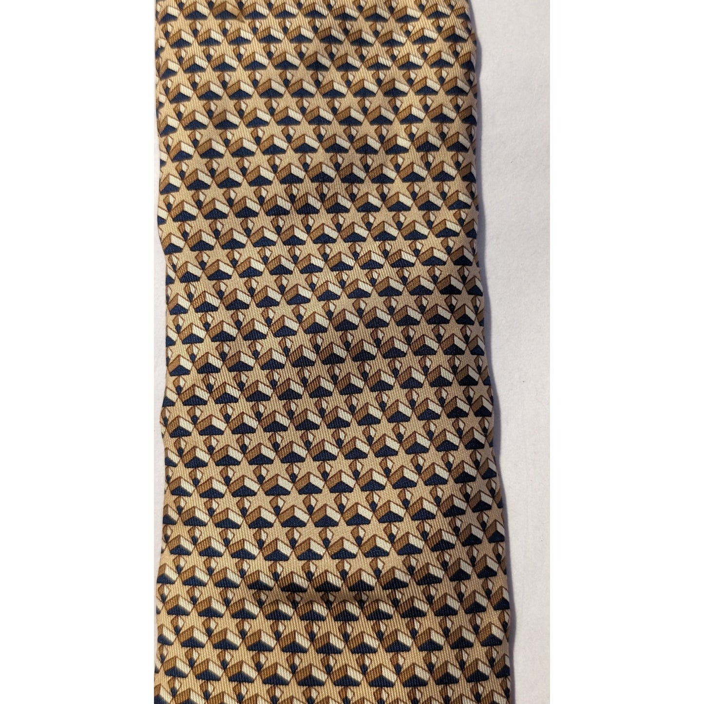 Hermes Paris Vintage 100% Silk Beige Star Print Neck Tie