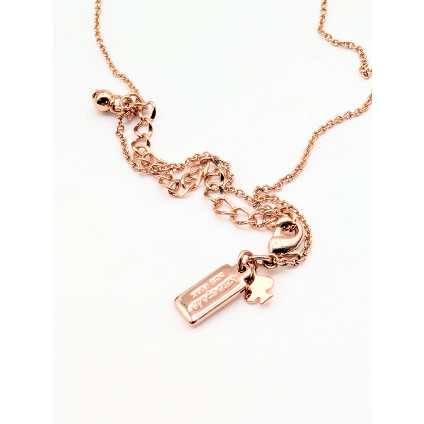 Kate Spade Rose Gold Tone & Crystal "Lady Marmalade Scatter Necklace" 32"-35"