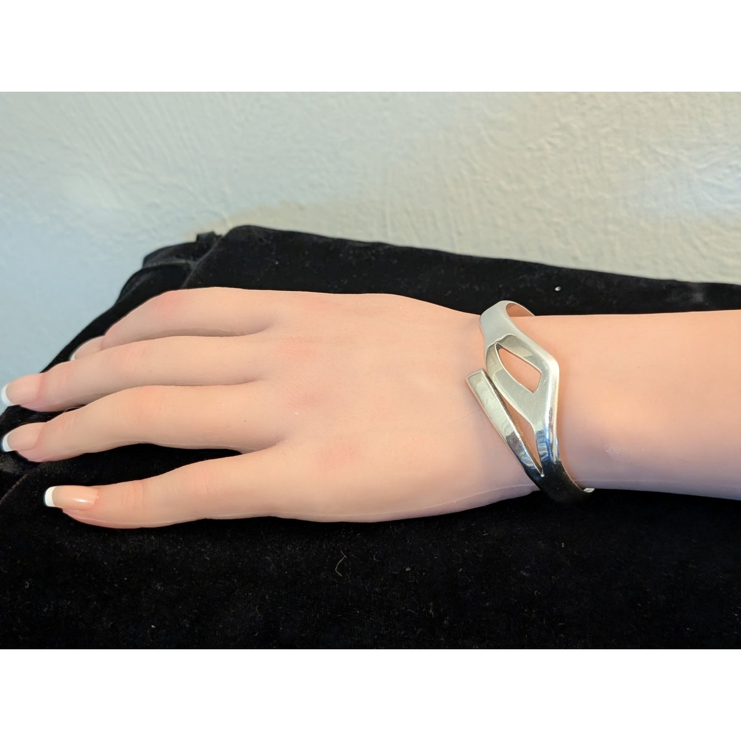 Taxco 925 Mexico Sterling Silver Modernist Cuff Bracelet