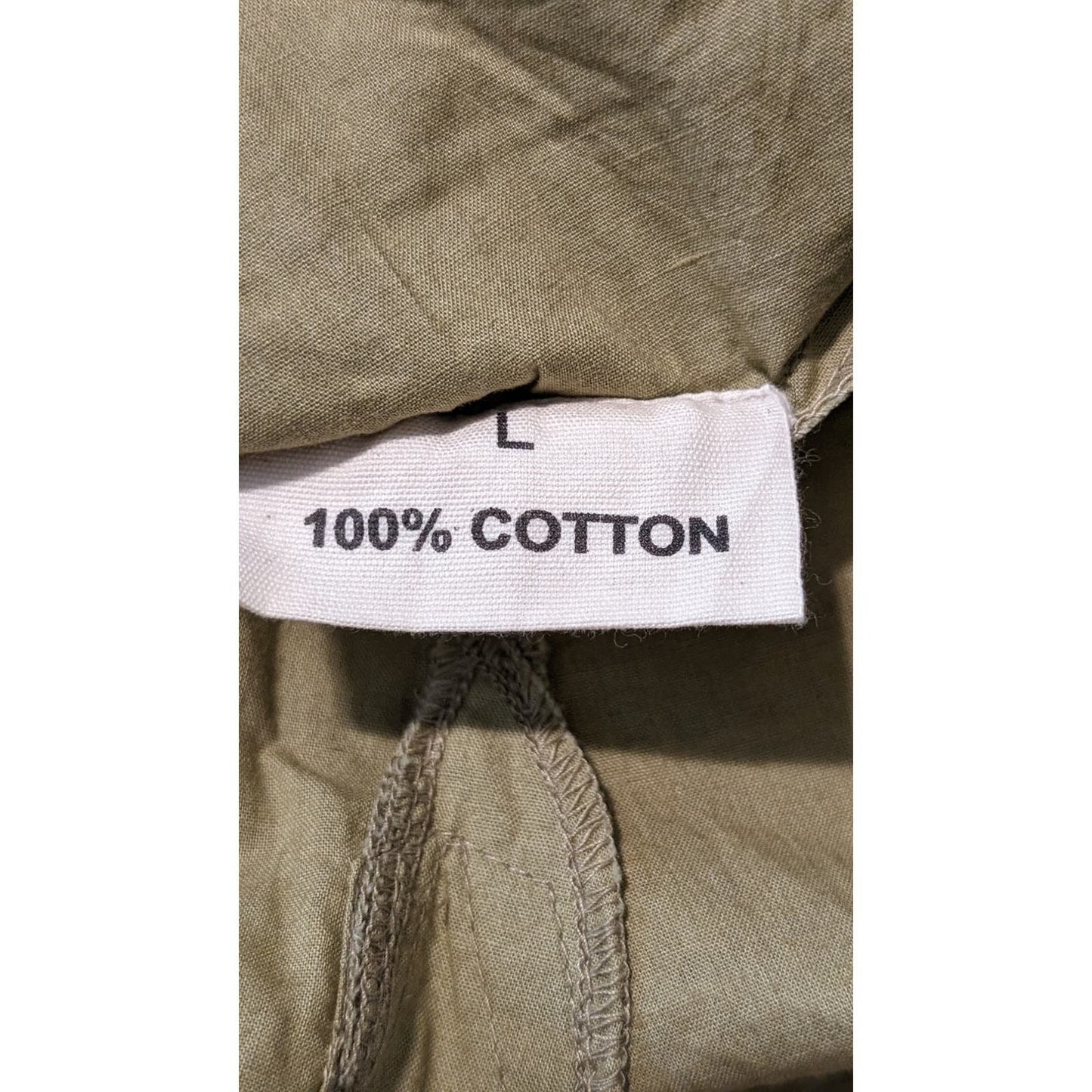Yobel NWT Military Olive Bombay Button Front 100% Cotton Tunic Mens Size L