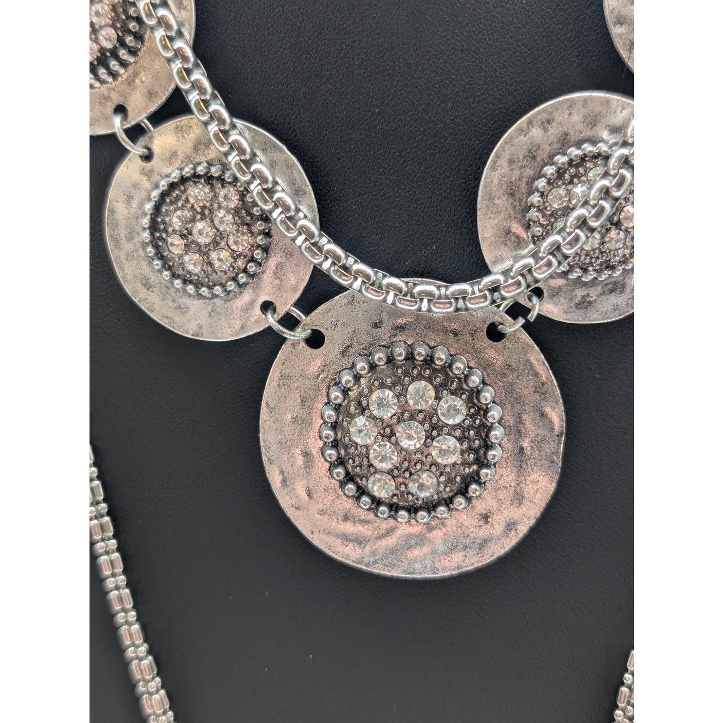 Lot of Three Silver Tone Boho & Chain Necklaces