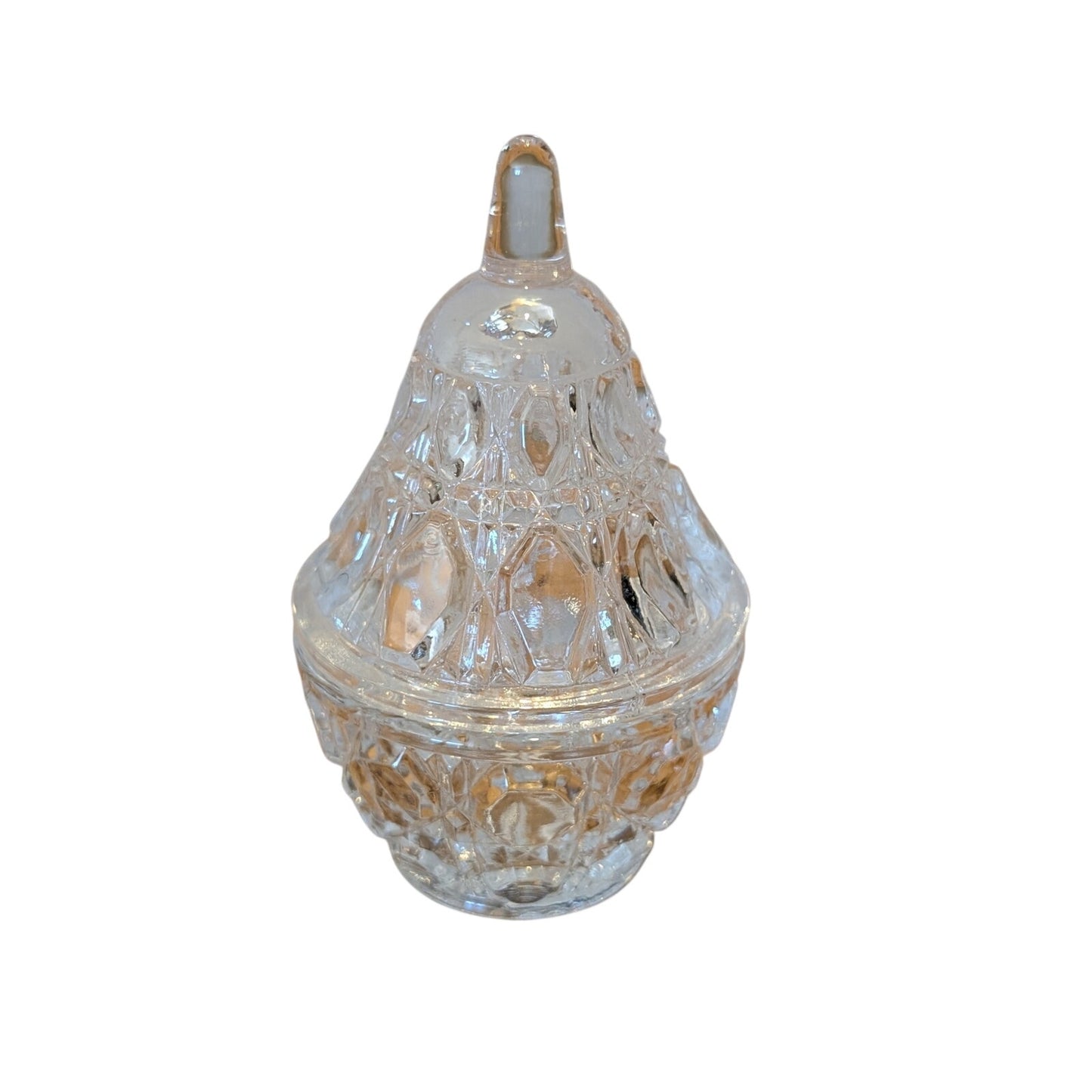 Anna Hutte Genuine Lead Crystal Pear Shaped Lidded Trinket Box Germany