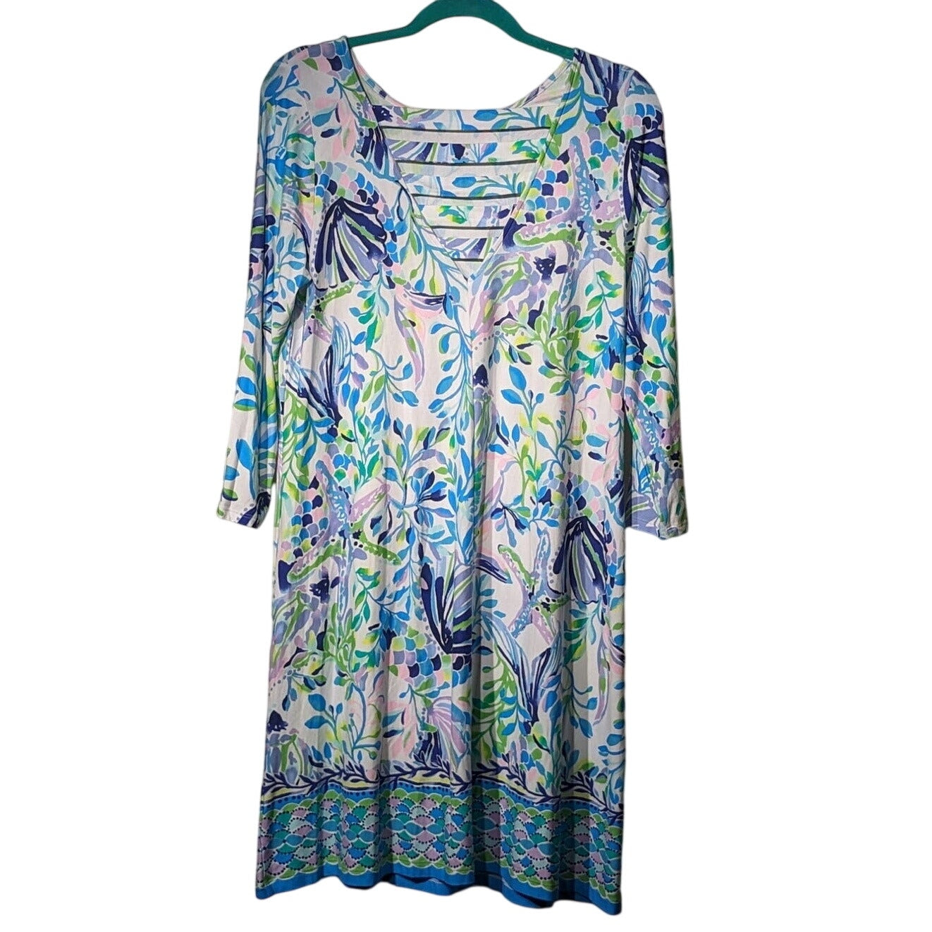 Lilly Pulitzer Resort White Slat Back Ophelia Swing Shell Beach Dress Women Sz L