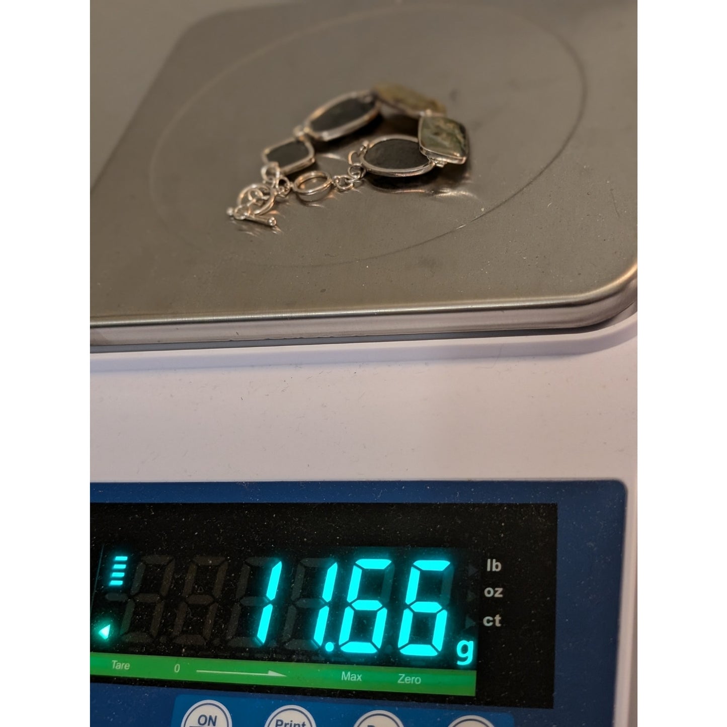 Sterling Silver Abalone Shell Toggle Bracelet
