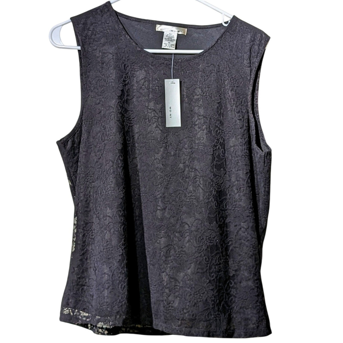 Vintage WD.NY Black Lace NWT Shell Top Womens Size XL