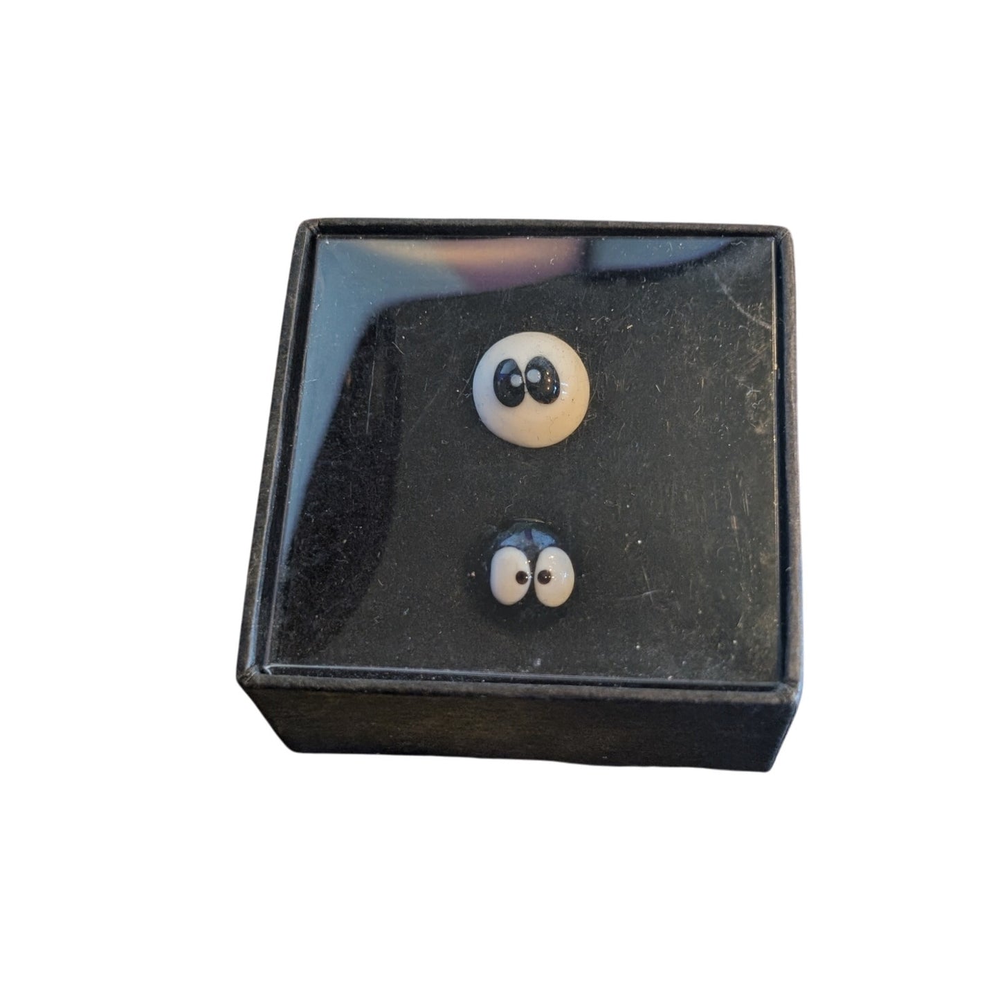 Spooky Eyes Black & White Glass Cuff Links