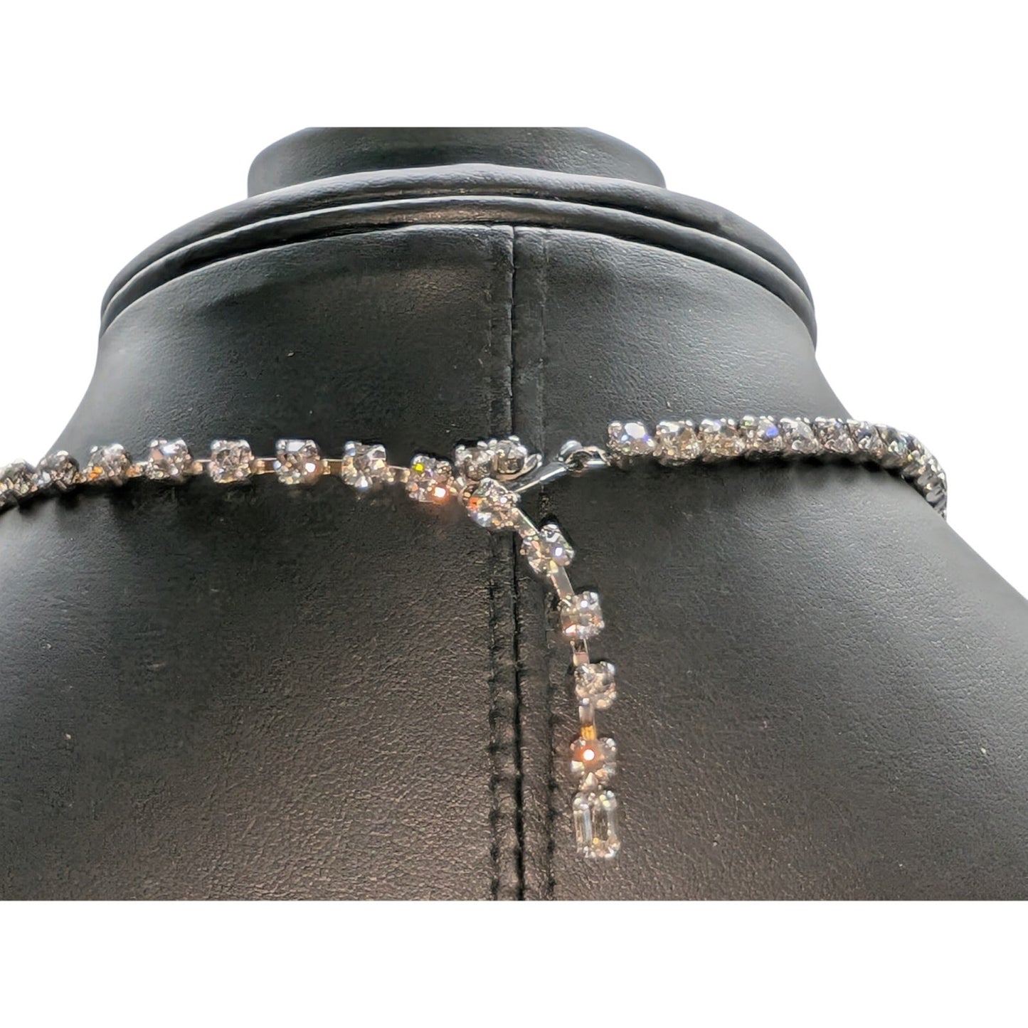 Vintage Weiss Signed Brilliant Cut Clear Baguette Rhinestone 16.5" Necklace