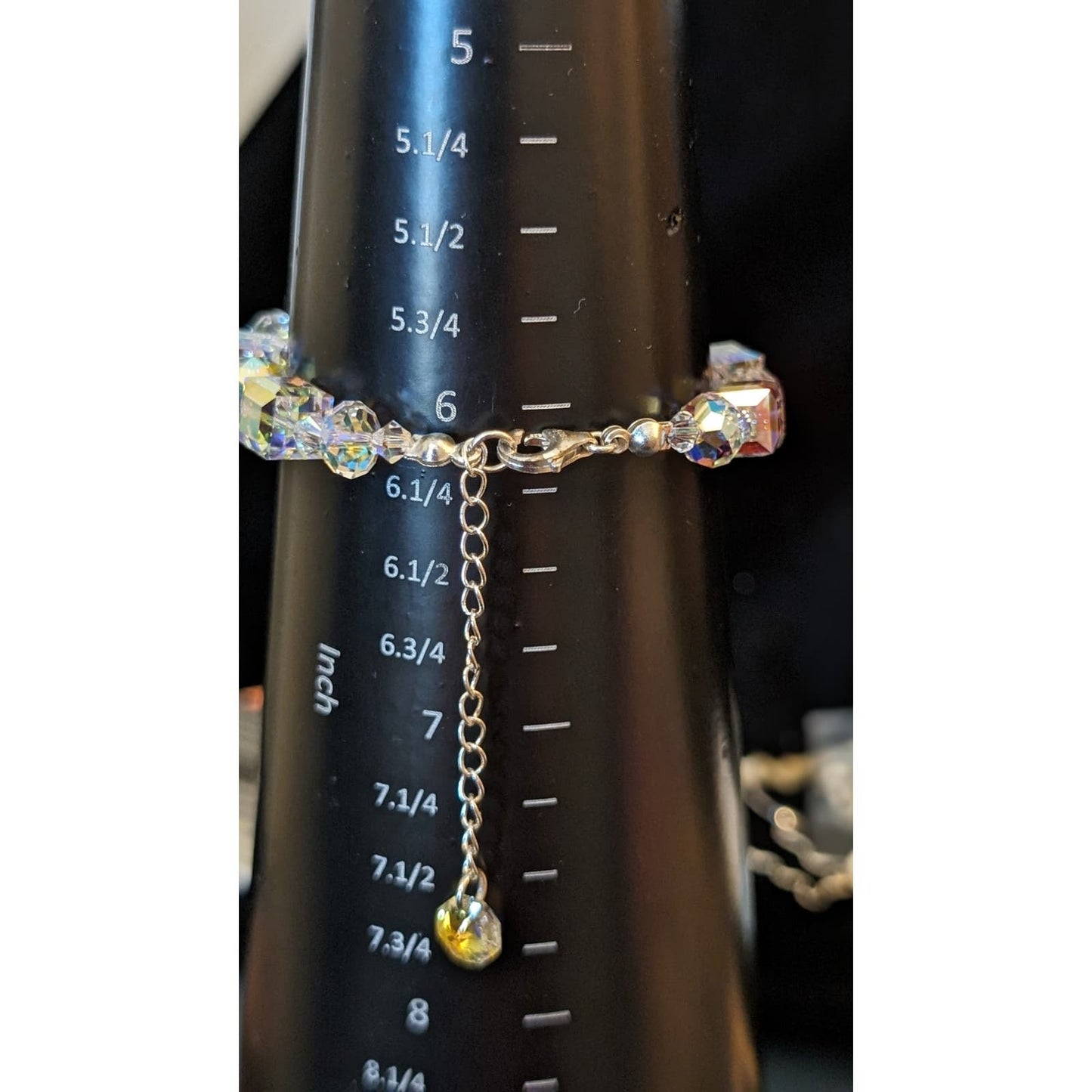 925 Sterling Aurora Borealis Cube Crystal Bracelet