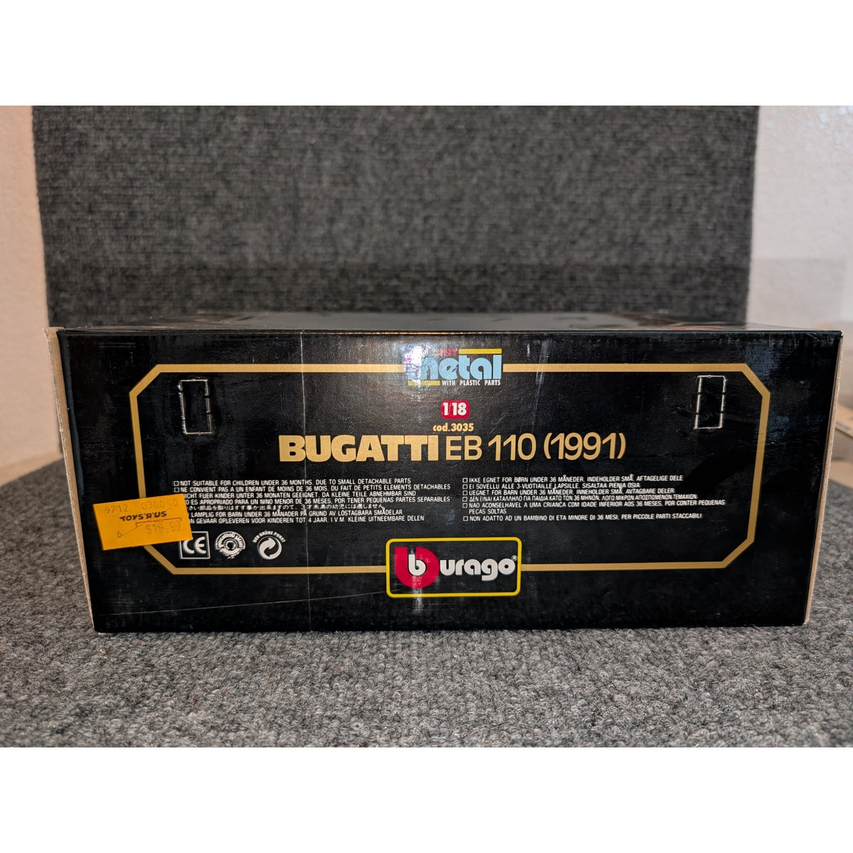Vtg Bburago Bugatti EB 110 (1991) Die Cast Metal Factory Built 1:18 Scale Car