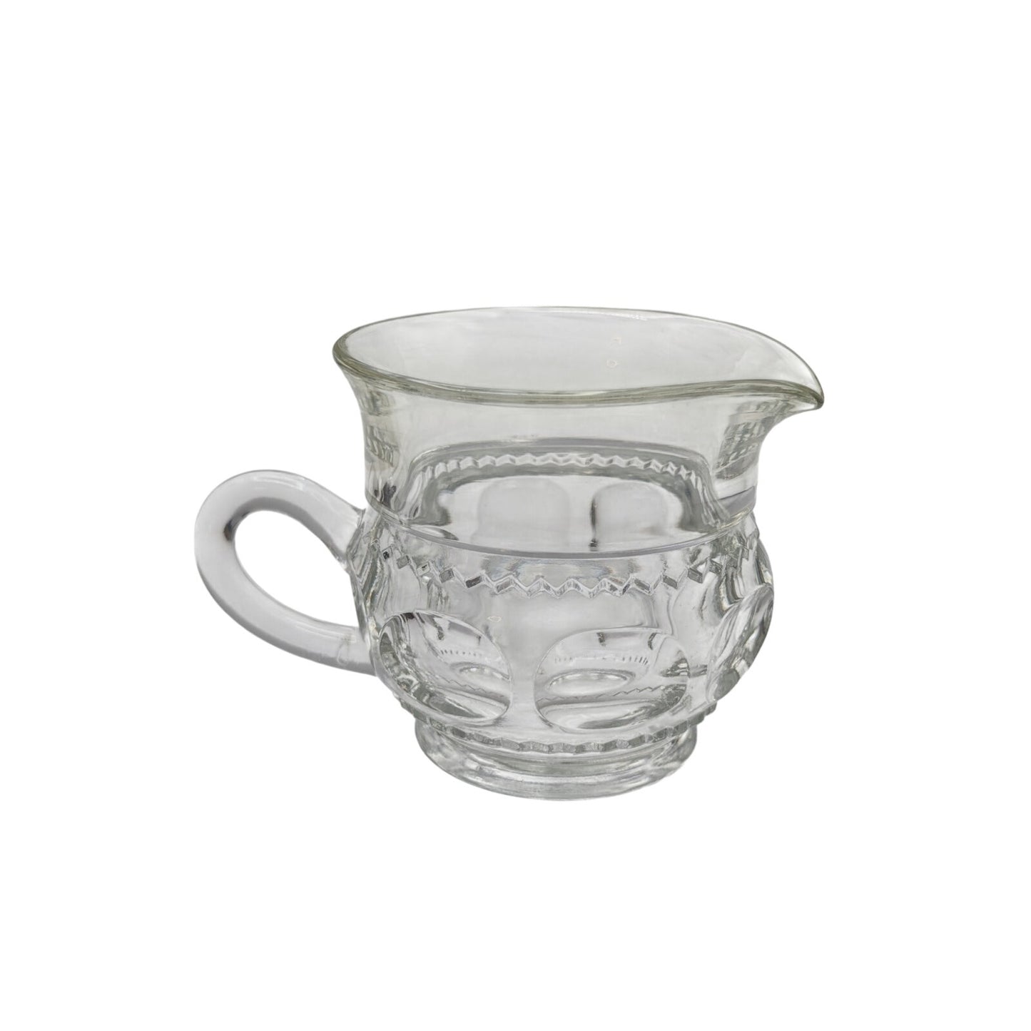 Vintage King's Crown Clear Small Glass Handled Creamer
