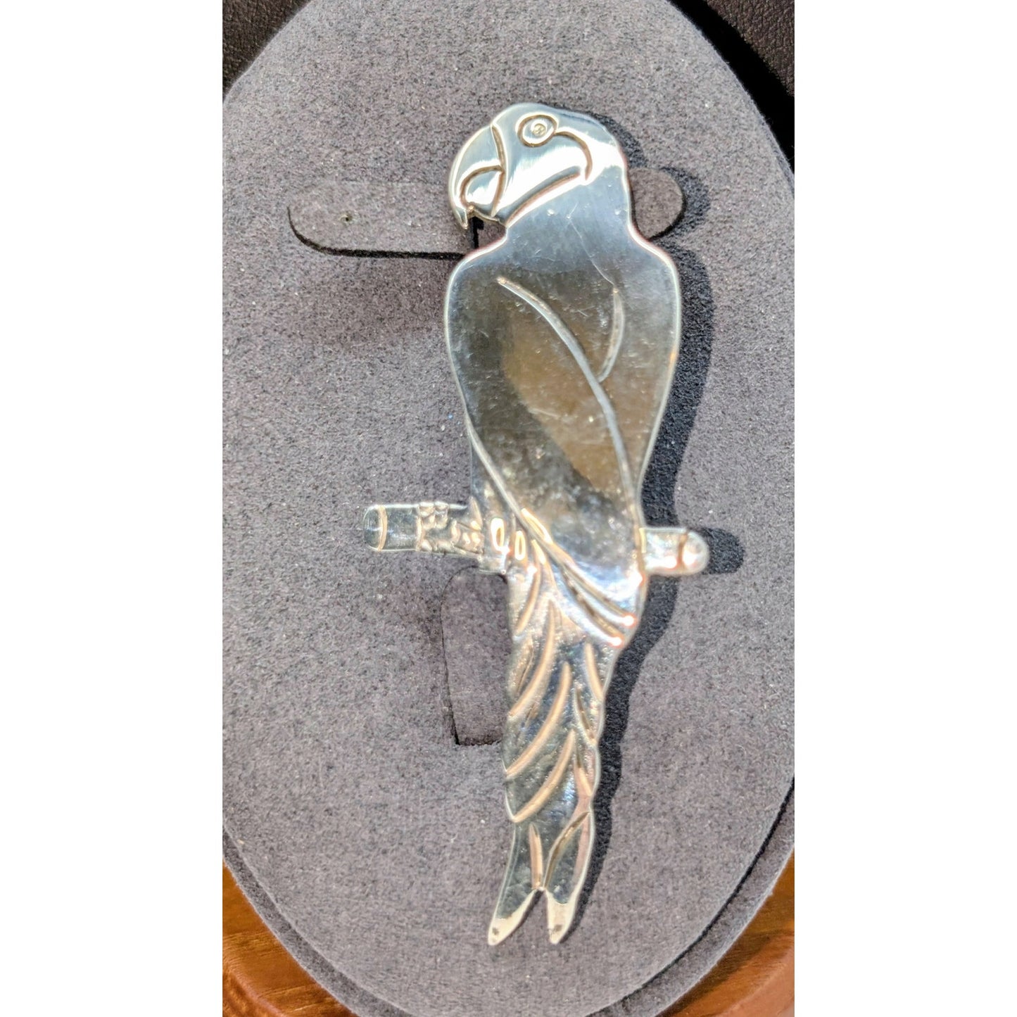 Vintage Taxco TS-79 Mexico 925 Sterling Silver Large Parrot Brooch