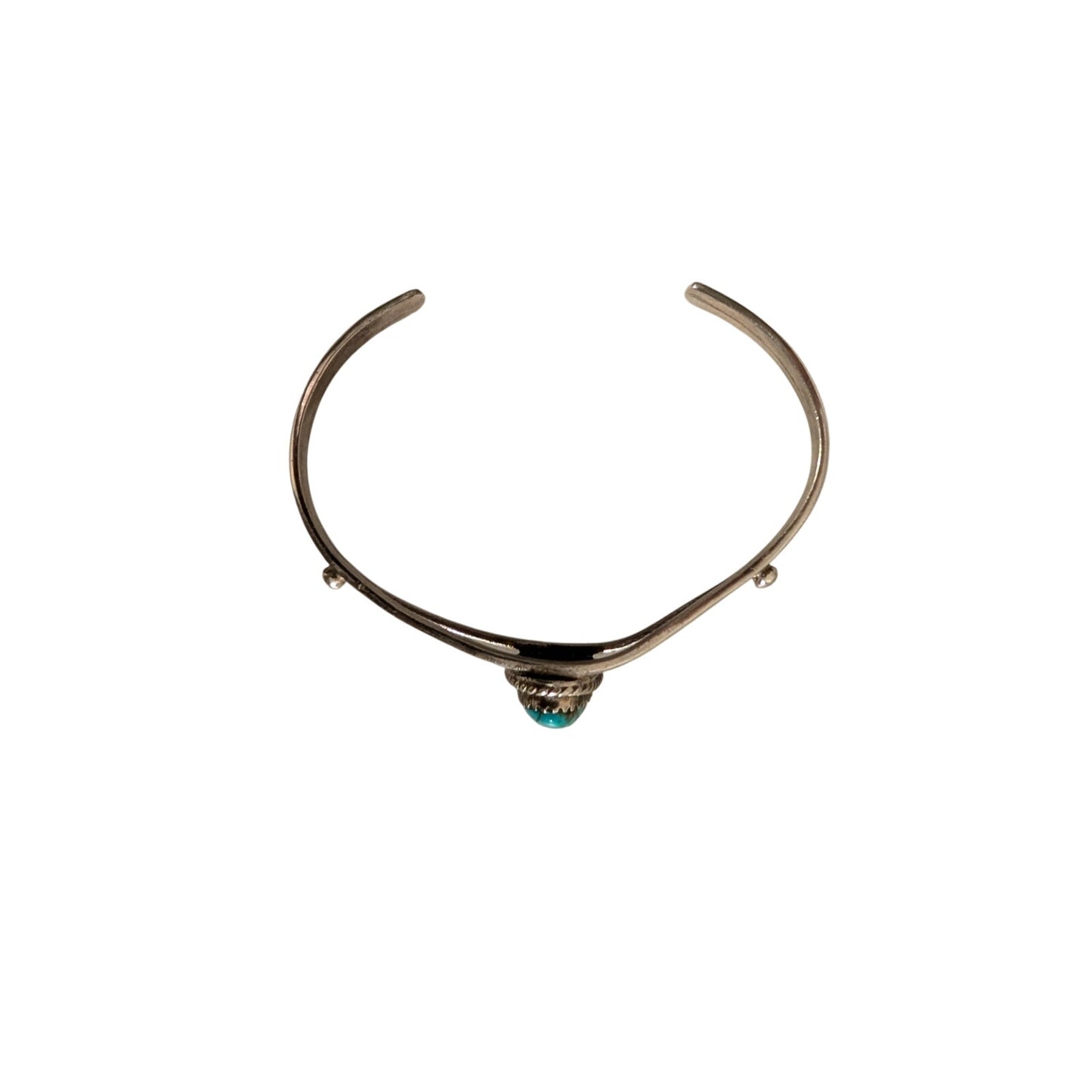 Vintage Signed LR Sterling Native American Southwestern Turquoise Cuff Bracelet