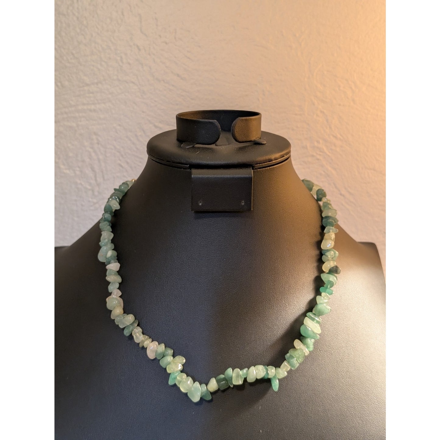 Green Chip Stone Gold Tone 17"-20" Necklace