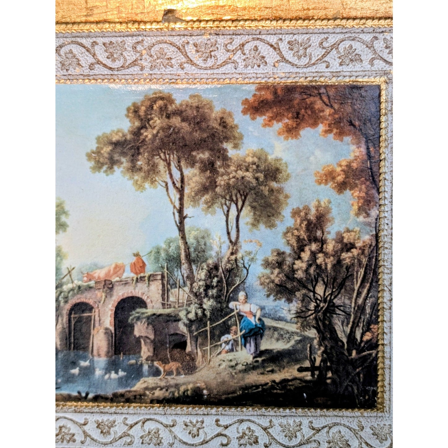 VTG 'The Bridge' by Francois Boucher Copy of Original Painting in Louvre