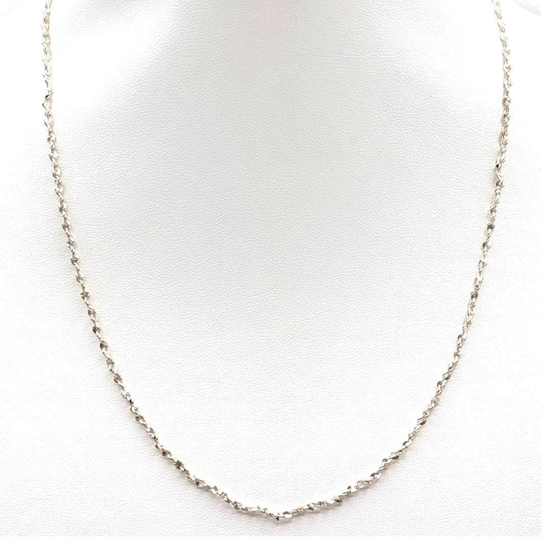 925 Sterling Silver Vintage Fancy Sparkle 18" Chain Necklace