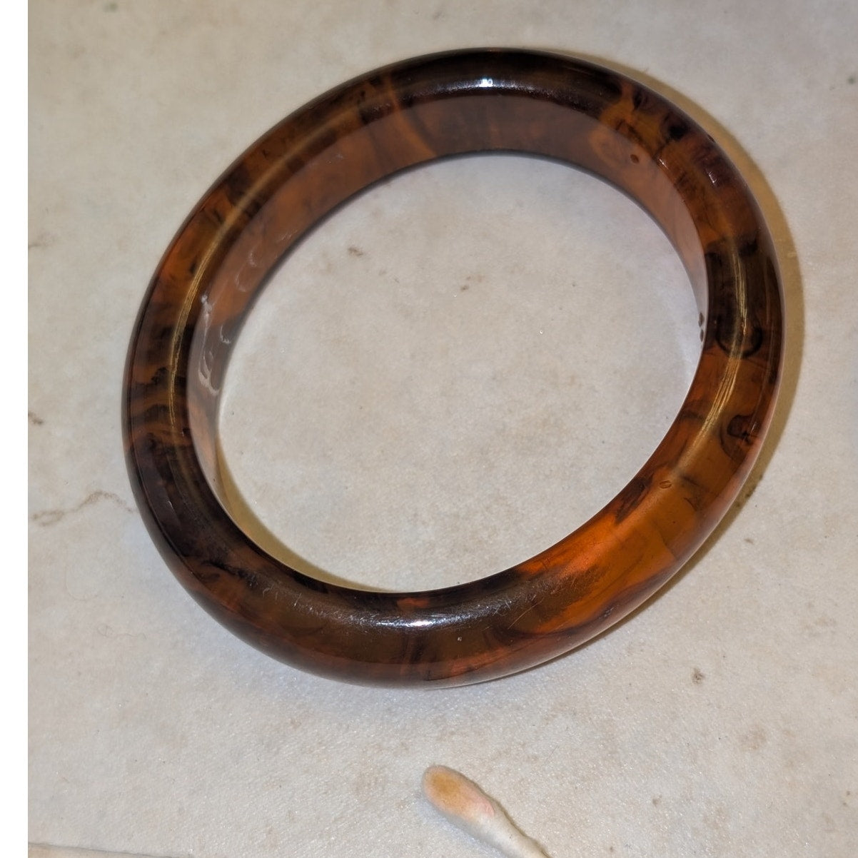 Vintage Rootbeer Bakelite Oval Bangle Bracelet