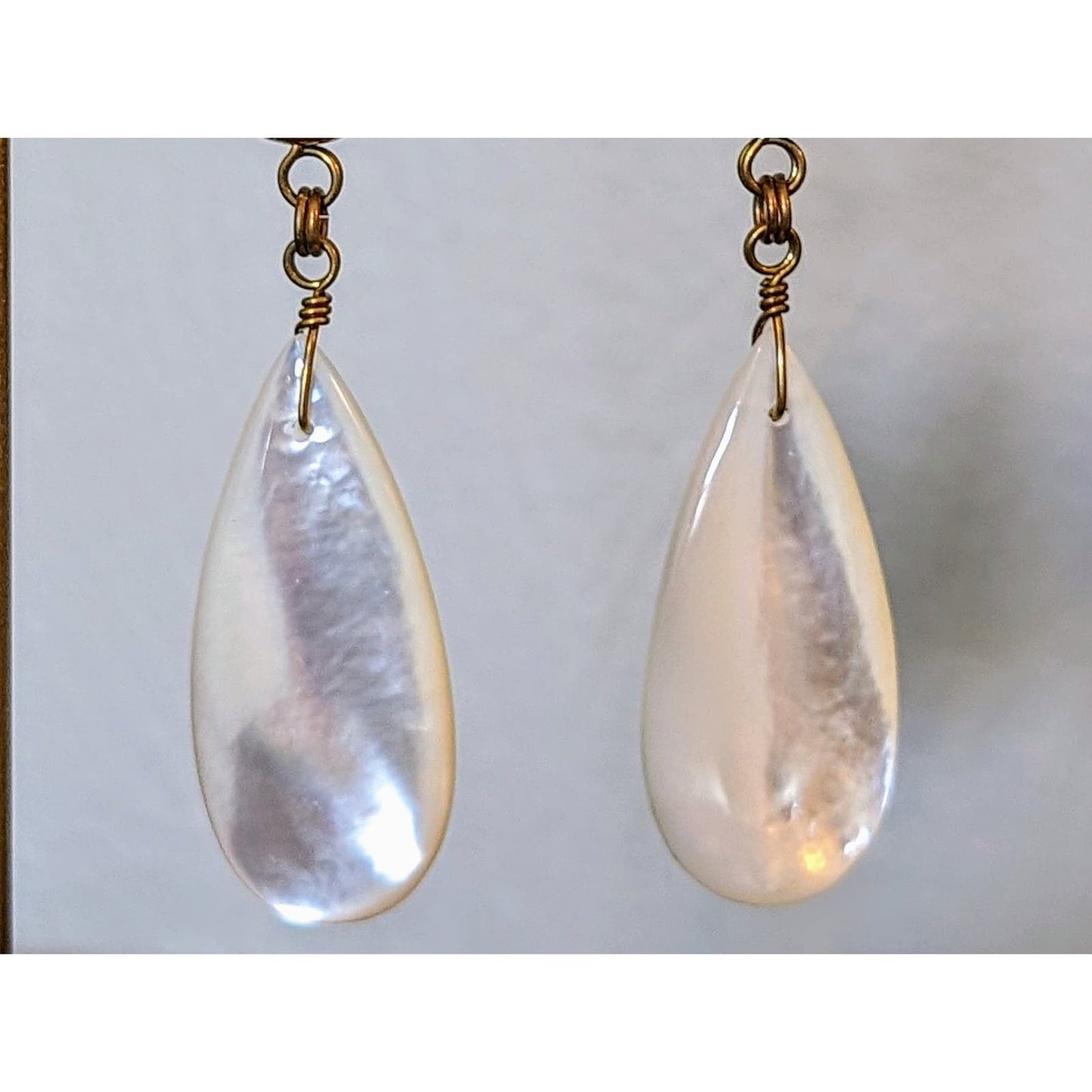 Signed Stephen Dweck Sterling Flower Bronze Pearl Mother of Pearl Earrings